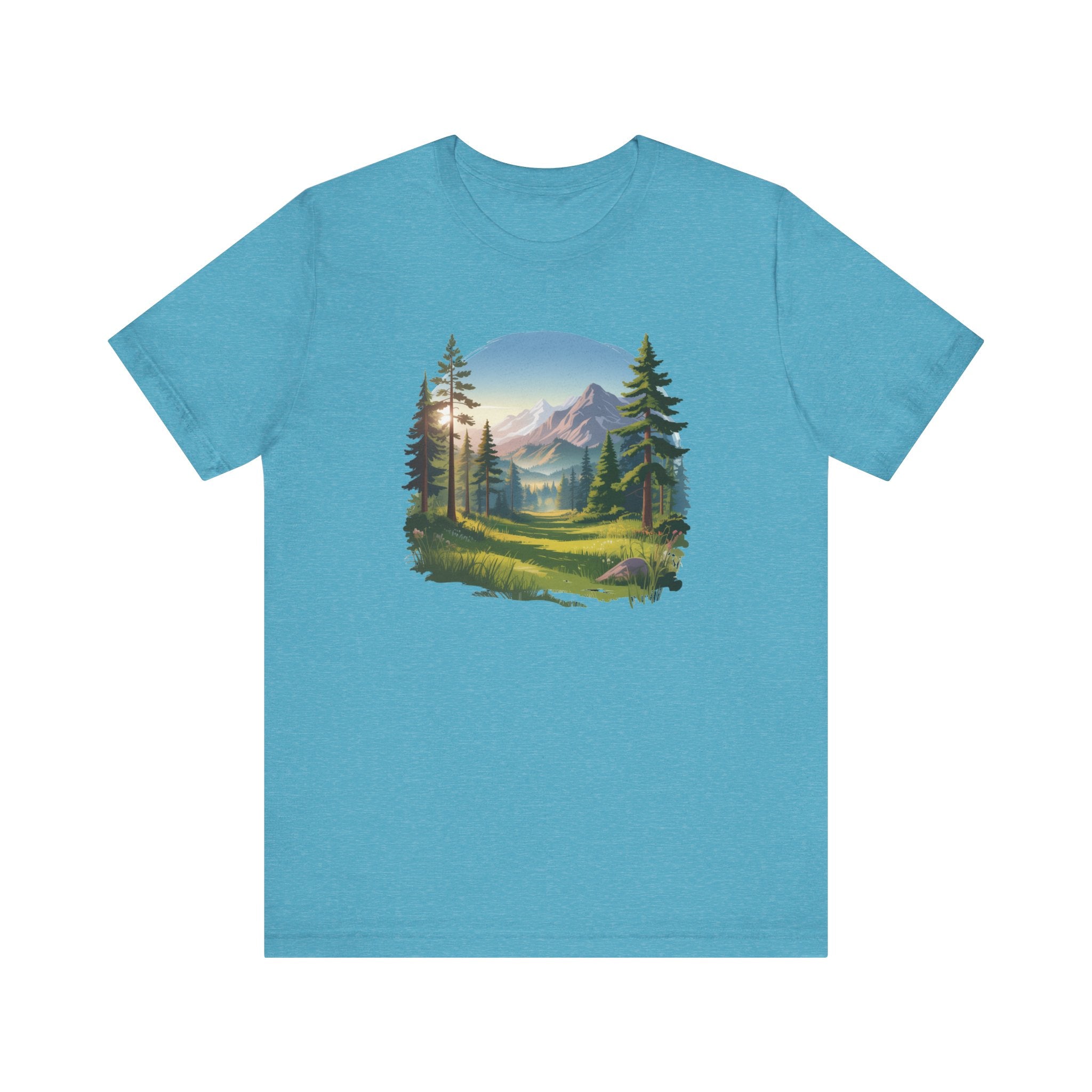 Bella+Canvas Unisex Jersery Short Sleeve Tee Mountain Woodland Design