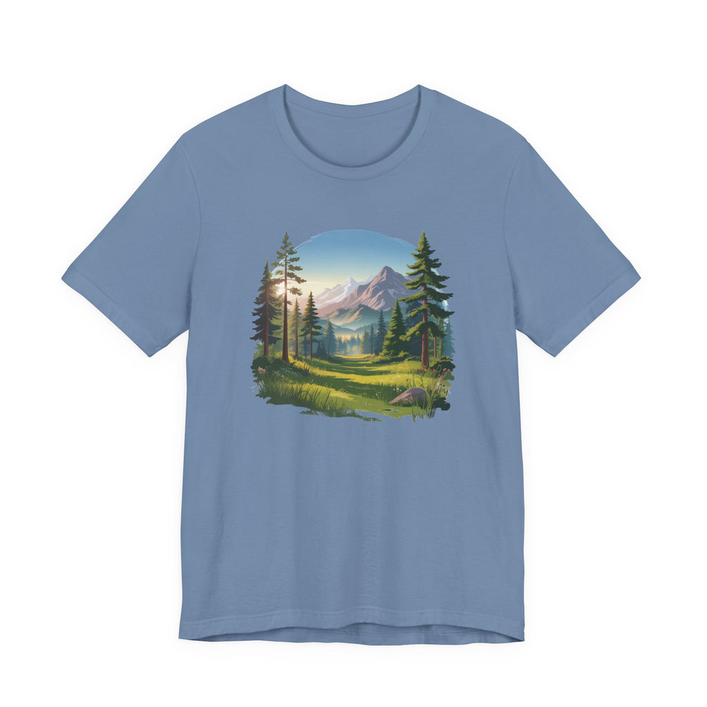 Bella+Canvas Unisex Jersery Short Sleeve Tee Mountain Woodland Design