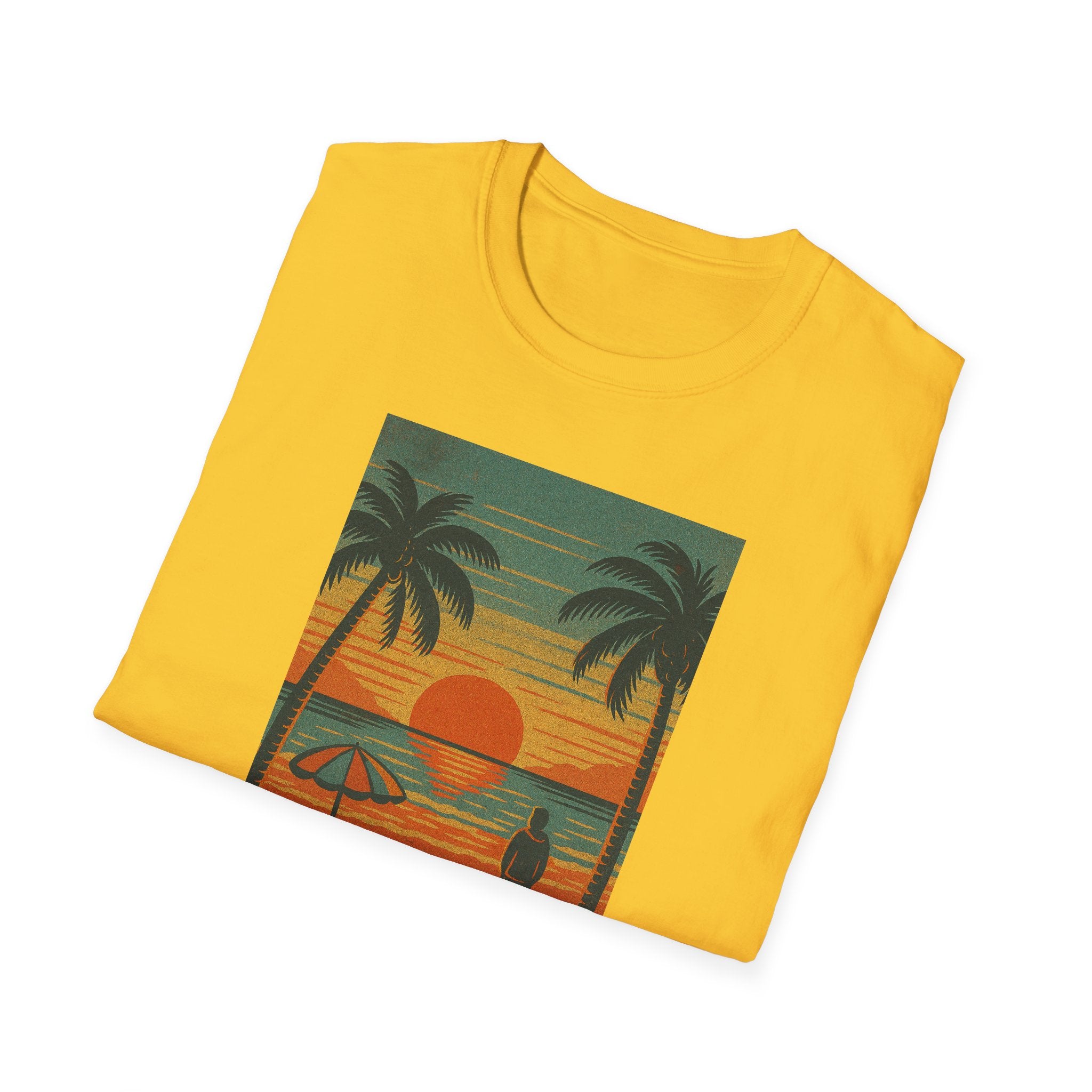 Gildan Unisex Softstyle® T-Shirt Retro Beach Sunset