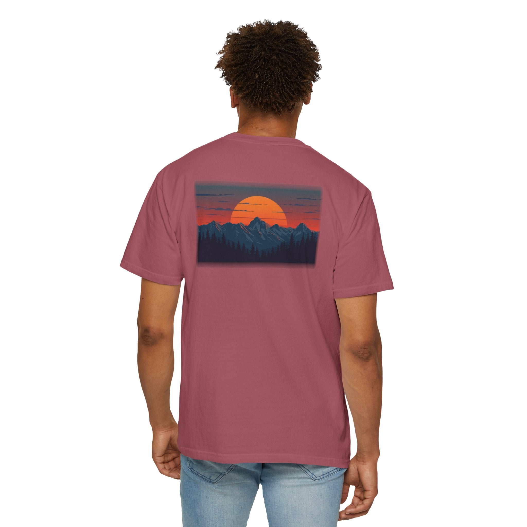 Comfort Colors® Garment-Dyed Short Sleeve Tee-Retro Mountain Sunset