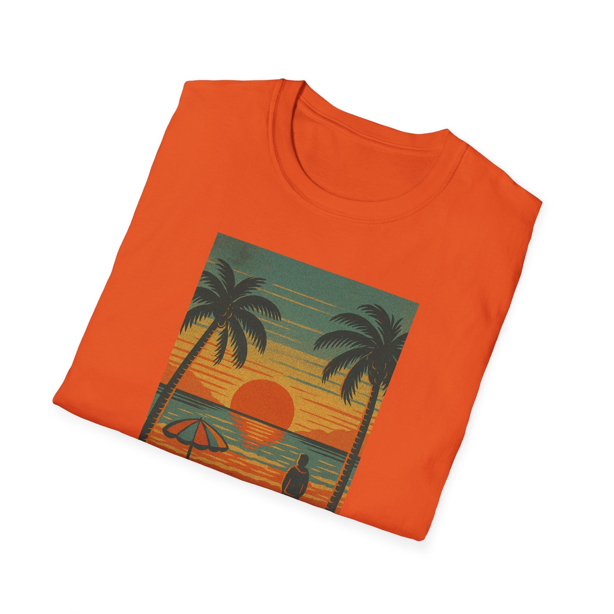 Gildan Unisex Softstyle® T-Shirt Retro Beach Sunset