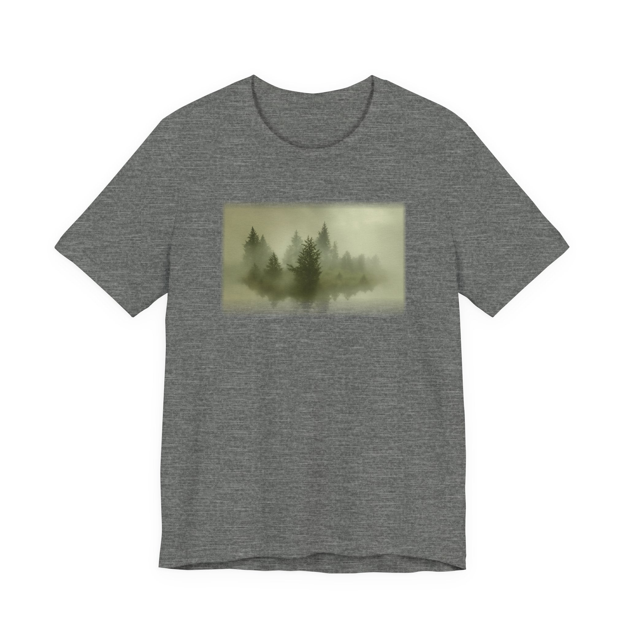 Bella+Canvas Unisex Jersery Short Sleeve T-Shirt — Foggy Floating Forest