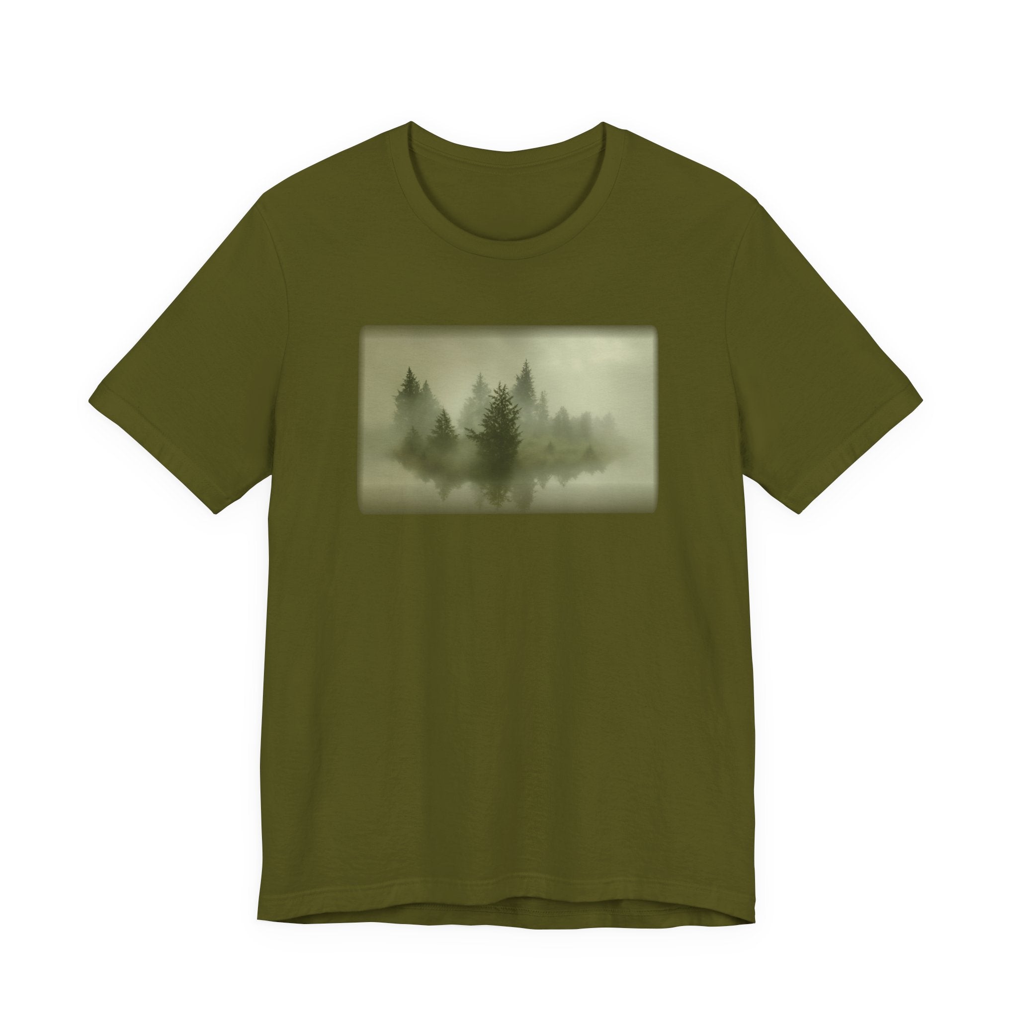 Bella+Canvas Unisex Jersery Short Sleeve T-Shirt — Foggy Floating Forest