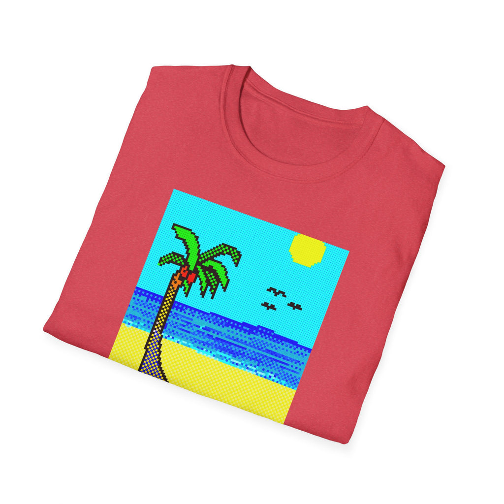 Gildan Unisex Softstyle® T-Shirt Retro MS Windows Card Theme Beaach