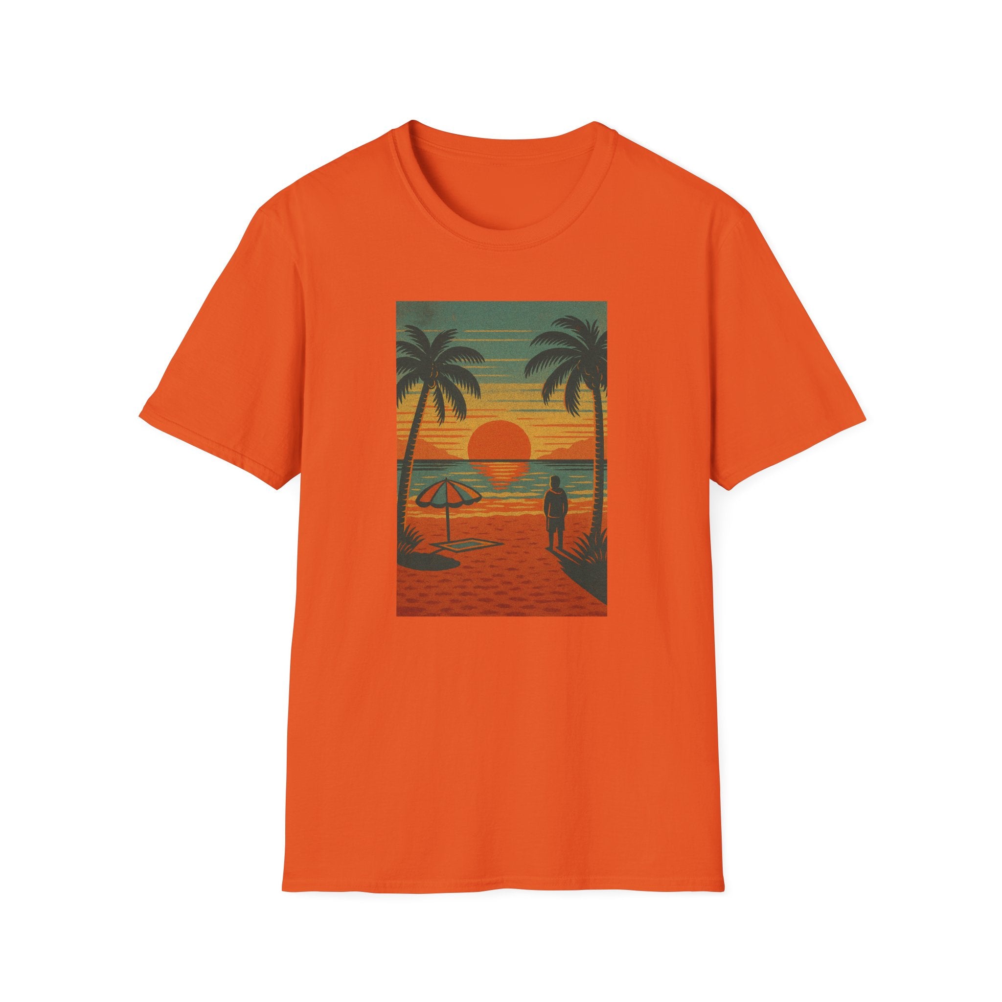 Gildan Unisex Softstyle® T-Shirt Retro Beach Sunset