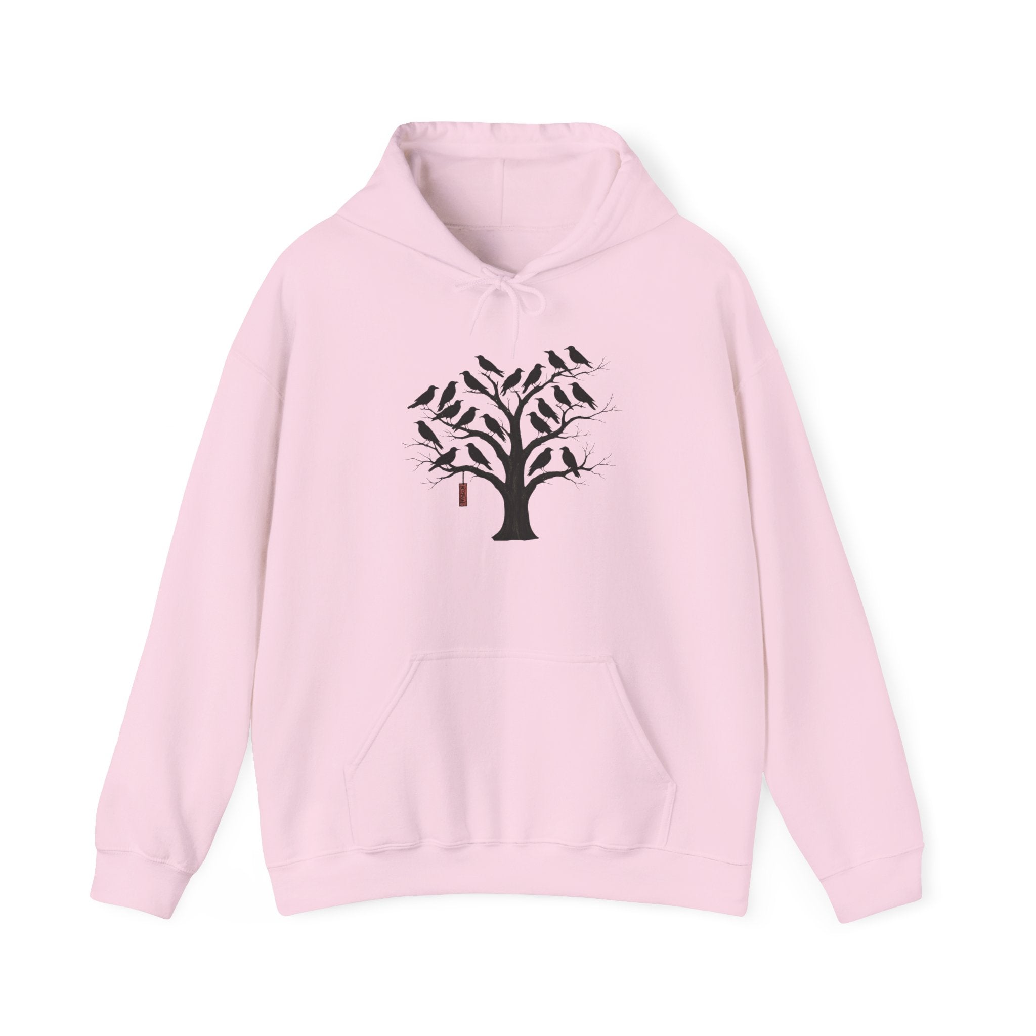 Gildan Heavy Blend Hoodie Unisex Black Bird Tree