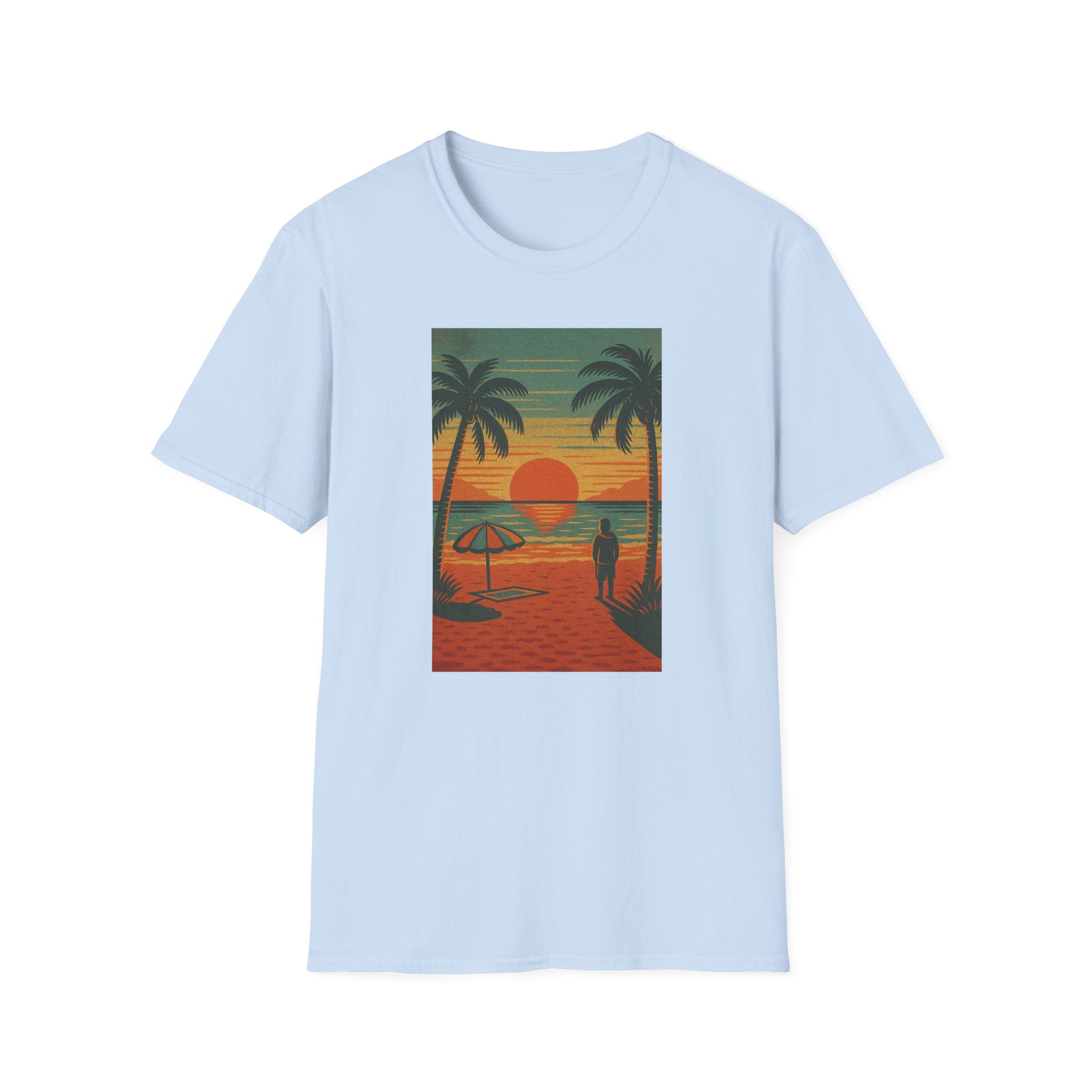 Gildan Unisex Softstyle® T-Shirt Retro Beach Sunset