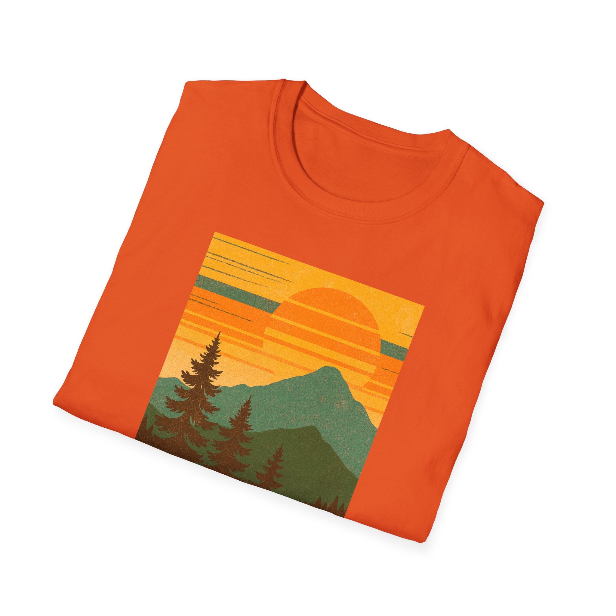 Gildan Unisex Softstyle® T-Shirt Retro Mountain Sunset
