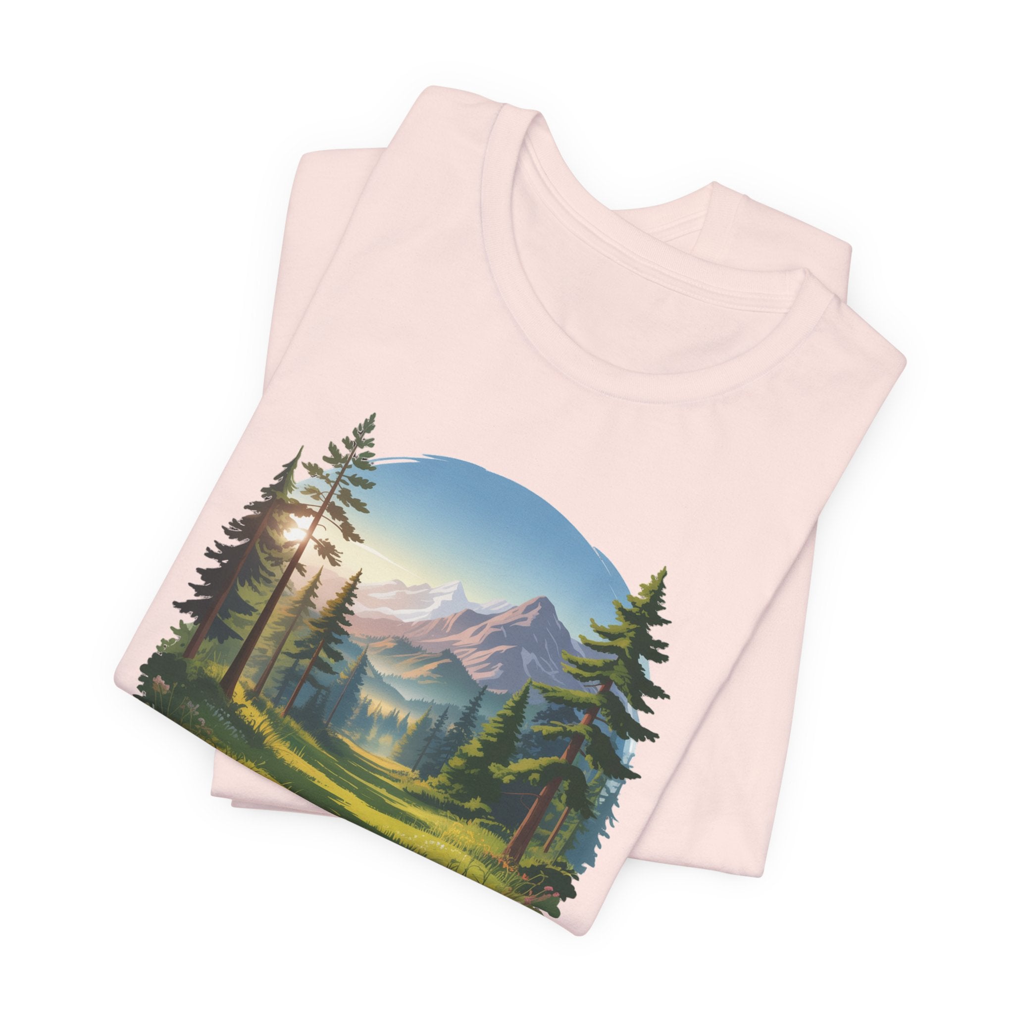 Bella+Canvas Unisex Jersery Short Sleeve Tee Mountain Woodland Design