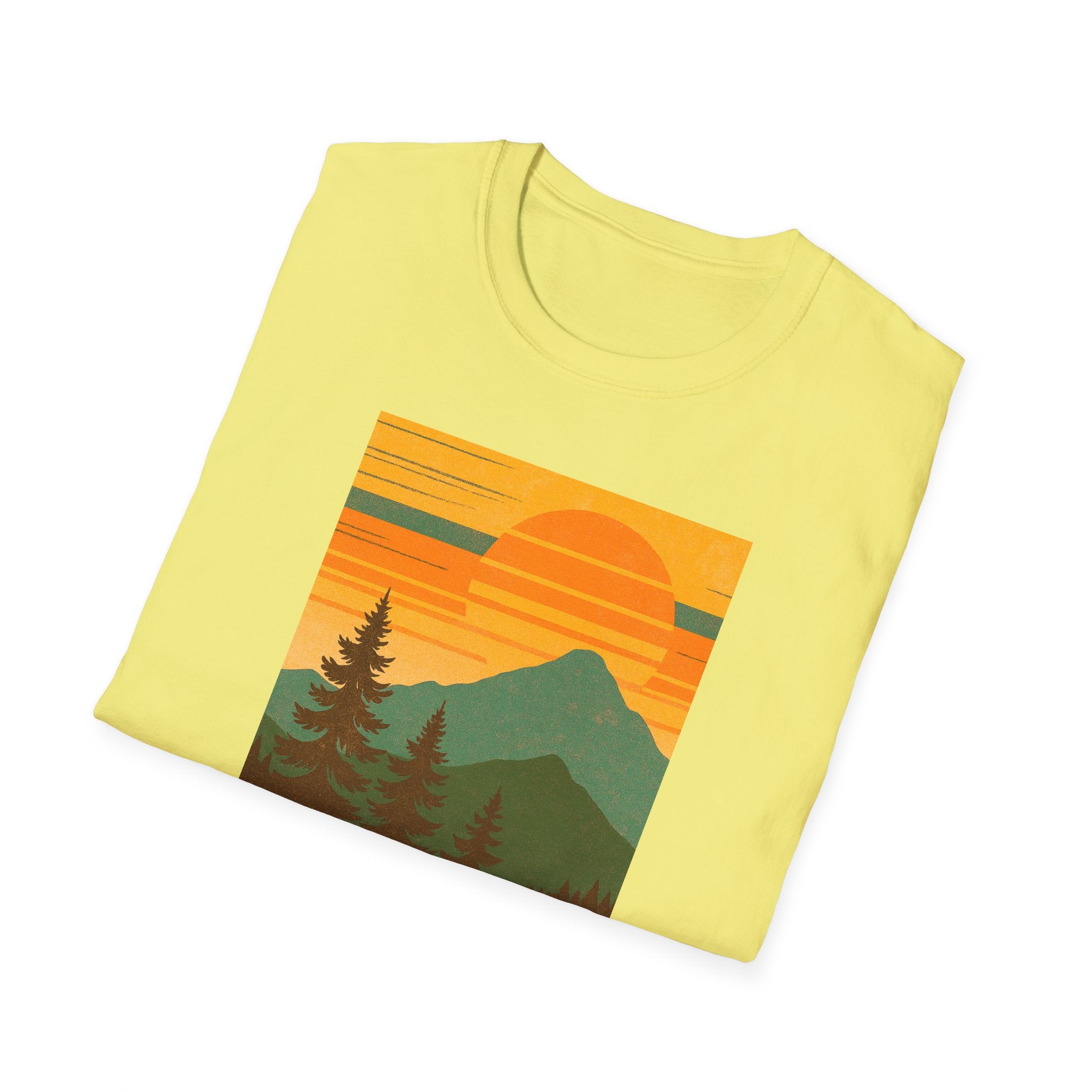Gildan Unisex Softstyle® T-Shirt Retro Mountain Sunset