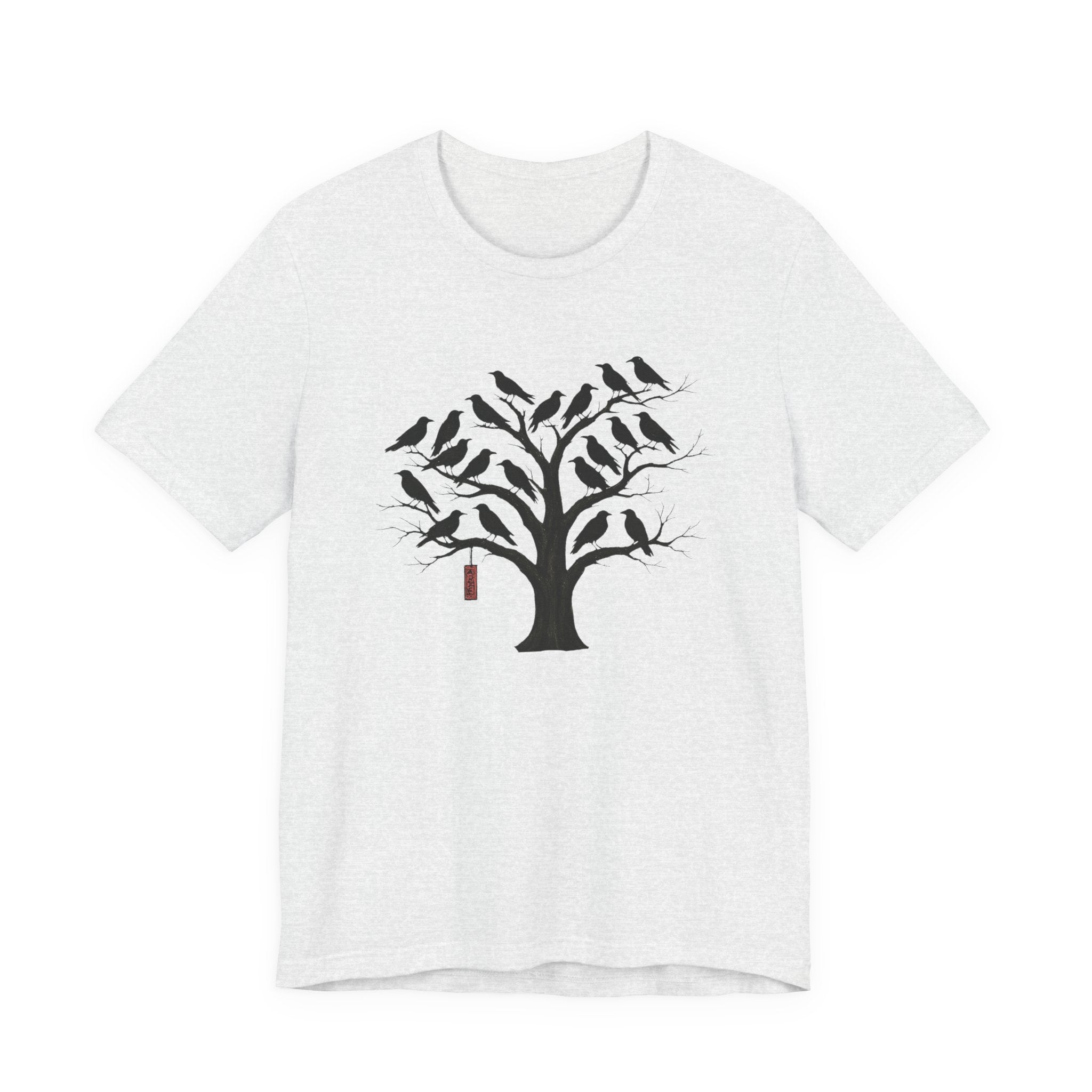 Bella+Canvas Unisex Jersery Short Sleeve T-Shirt — Silhouette Bird Tree Graphic Tee