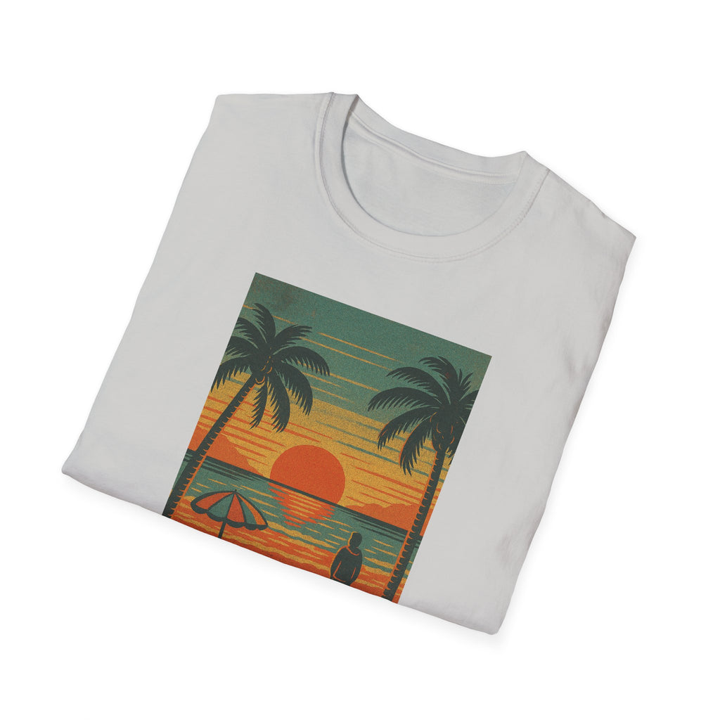 Gildan Unisex Softstyle® T-Shirt Retro Beach Sunset