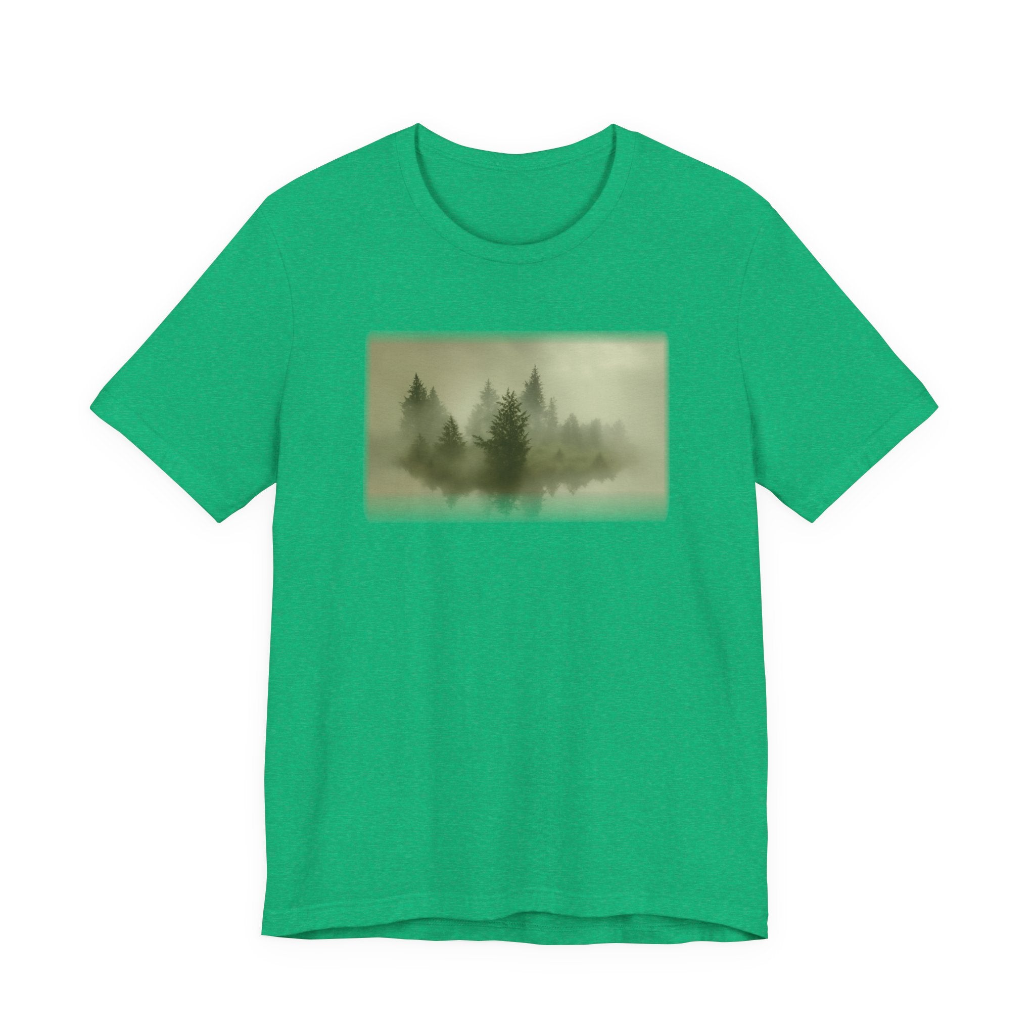 Bella+Canvas Unisex Jersery Short Sleeve T-Shirt — Foggy Floating Forest