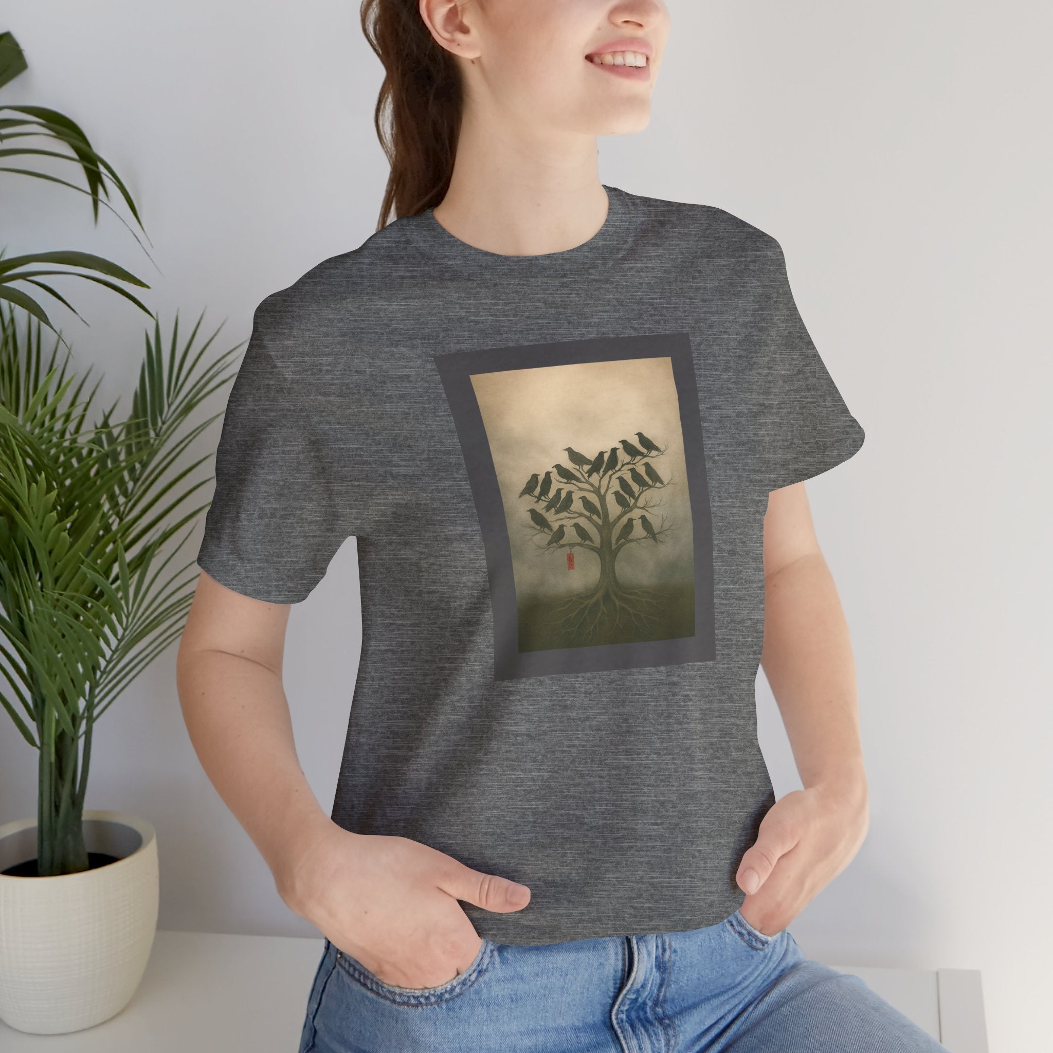 Bella+Canvas Unisex Jersery Short Sleeve T-Shirt Tree of Birds T-Shirt