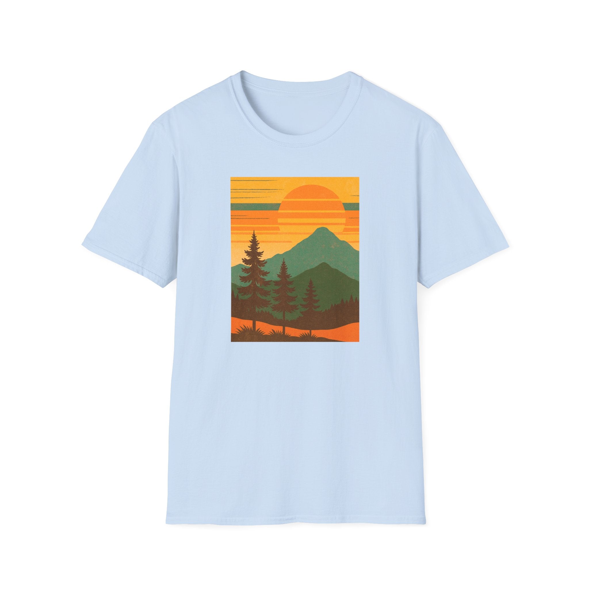 Gildan Unisex Softstyle® T-Shirt Retro Mountain Sunset