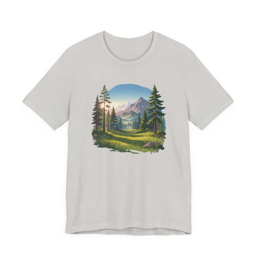 Bella+Canvas Unisex Jersery Short Sleeve Tee Mountain Woodland Design