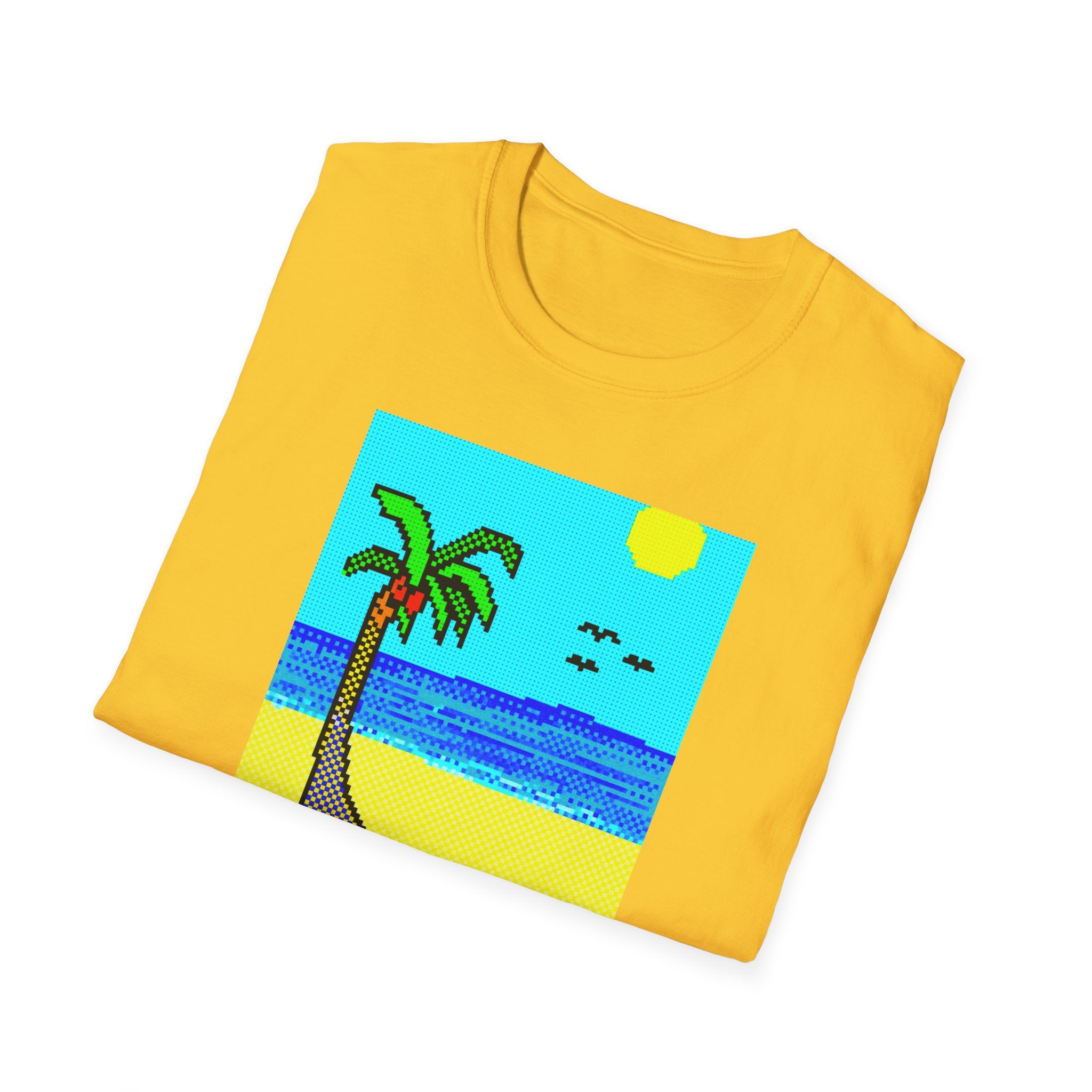 Gildan Unisex Softstyle® T-Shirt Retro MS Windows Card Theme Beaach