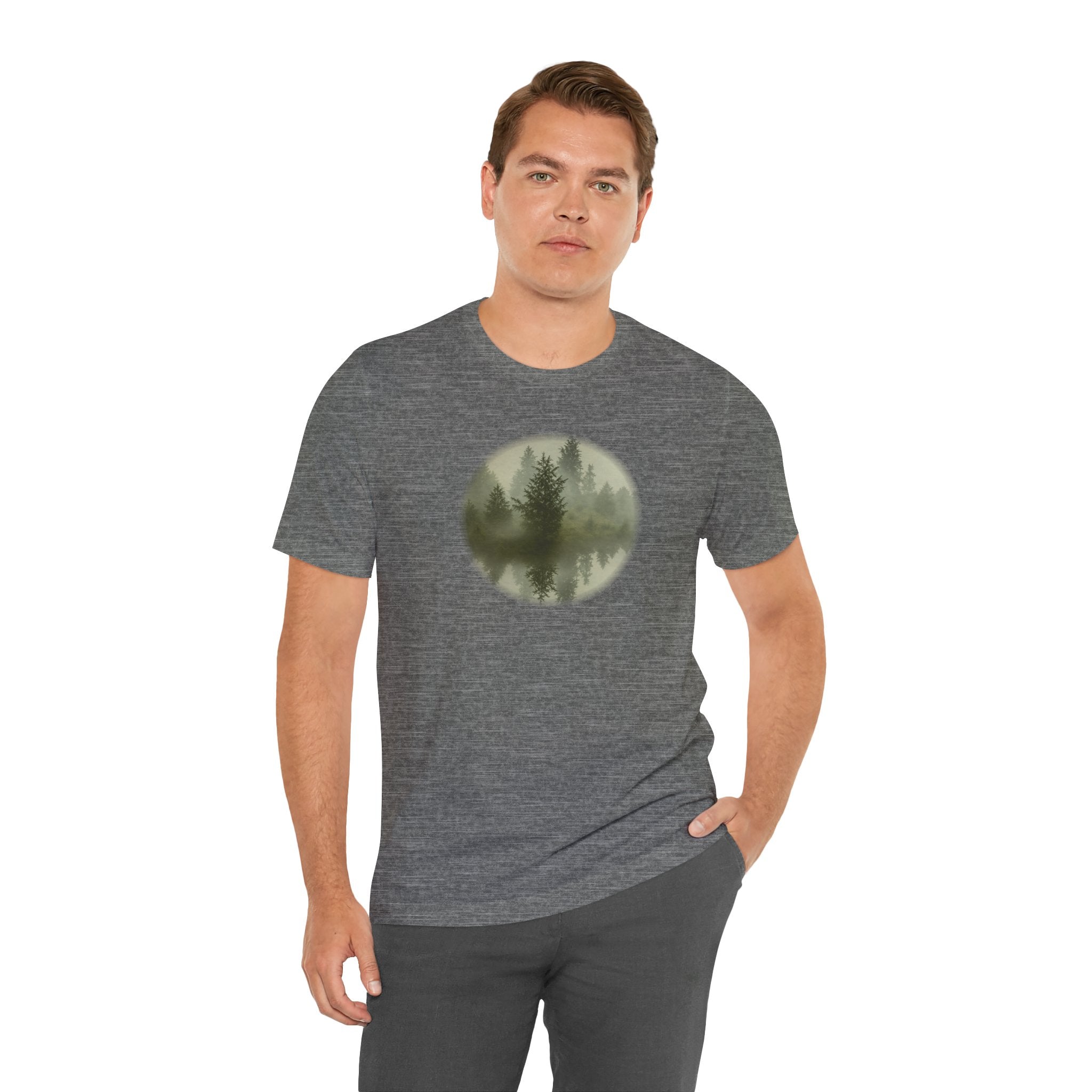 Bella+Canvas Unisex Jersery Short Sleeve T-Shirt — Floating Mirror Forest