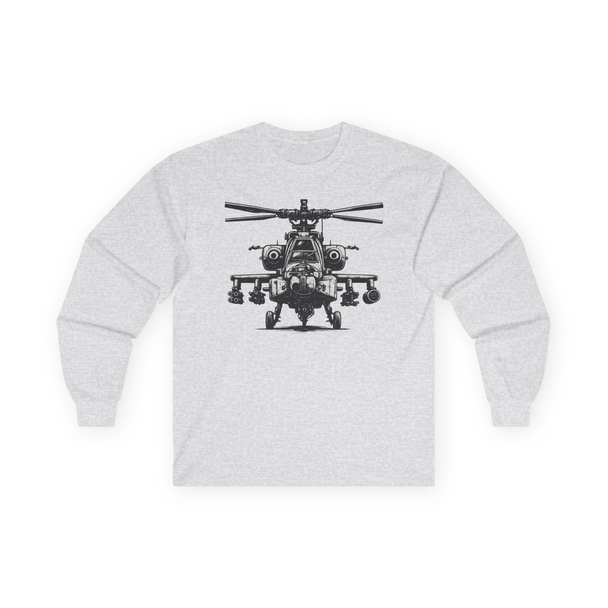 Apache Helicopter Long Sleeve Tee — Military Aviation Tee