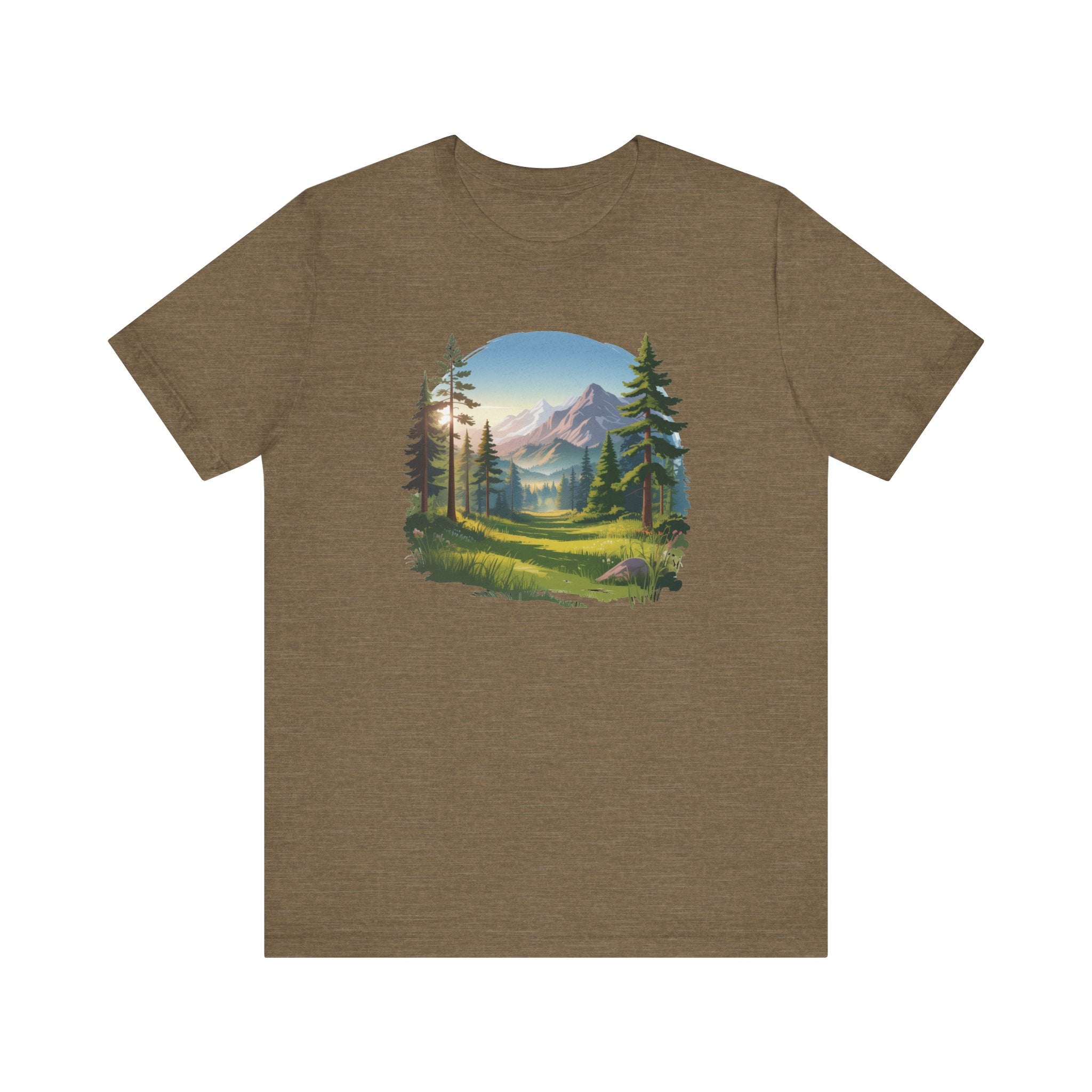 Bella+Canvas Unisex Jersery Short Sleeve Tee Mountain Woodland Design