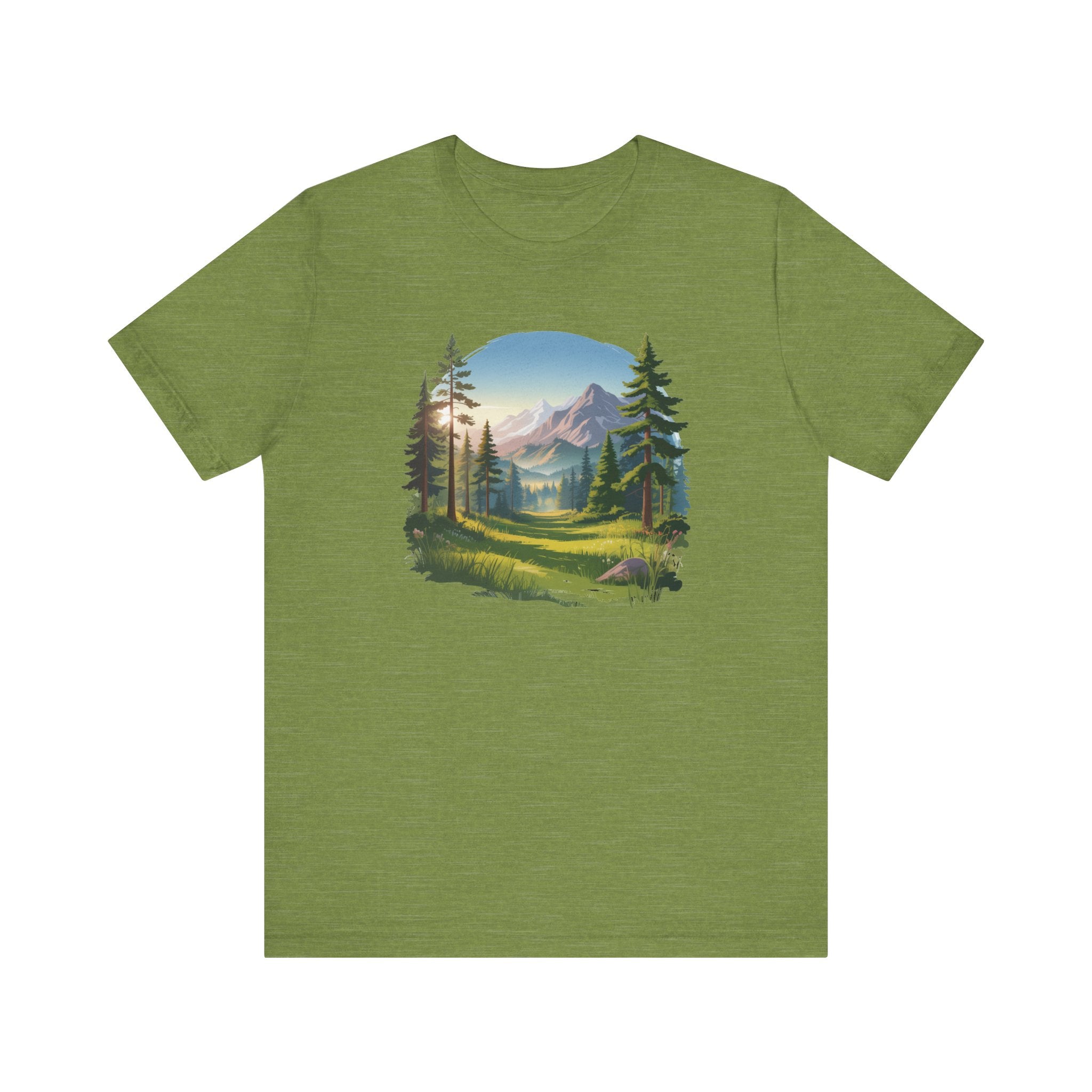 Bella+Canvas Unisex Jersery Short Sleeve Tee Mountain Woodland Design