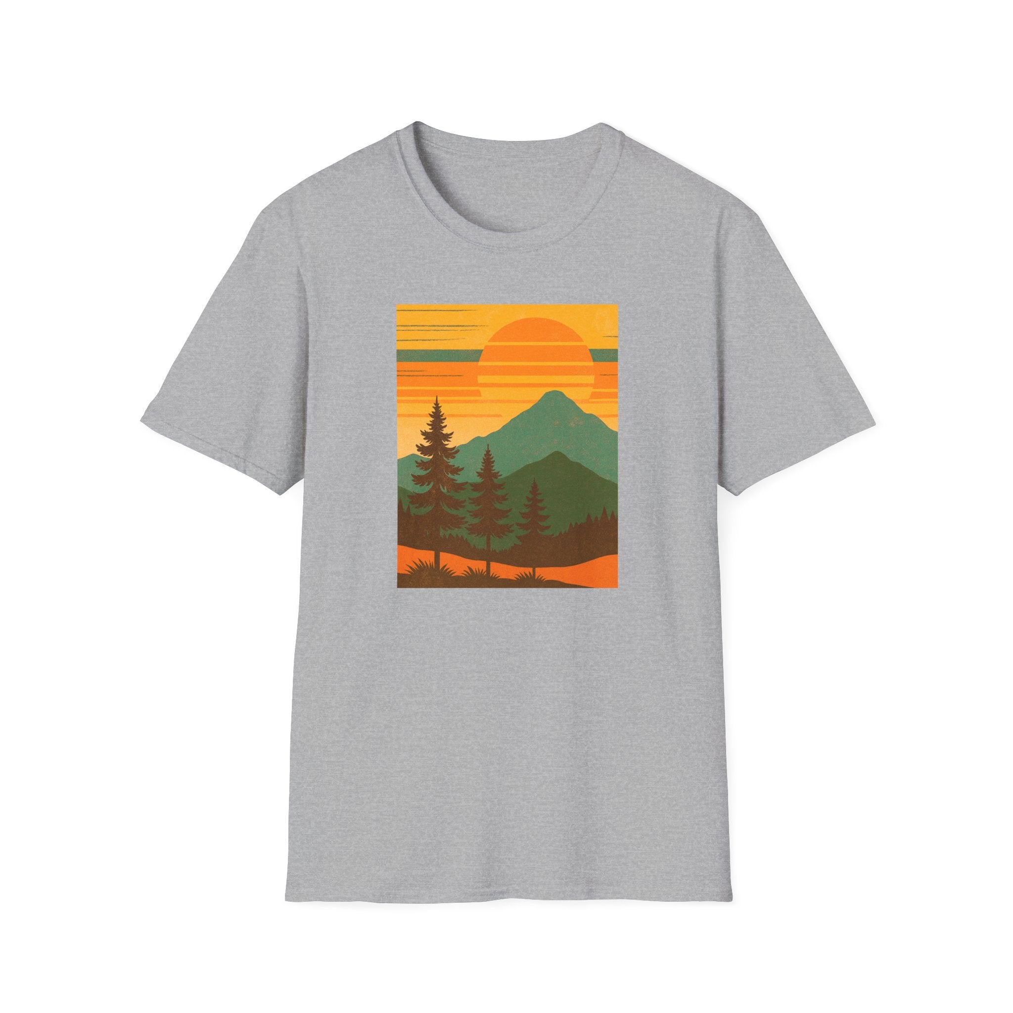 Gildan Unisex Softstyle® T-Shirt Retro Mountain Sunset