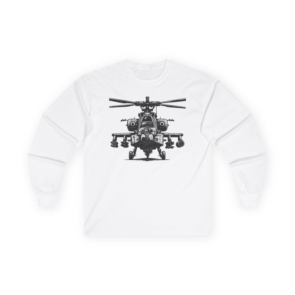 Apache Helicopter Long Sleeve Tee — Military Aviation Tee