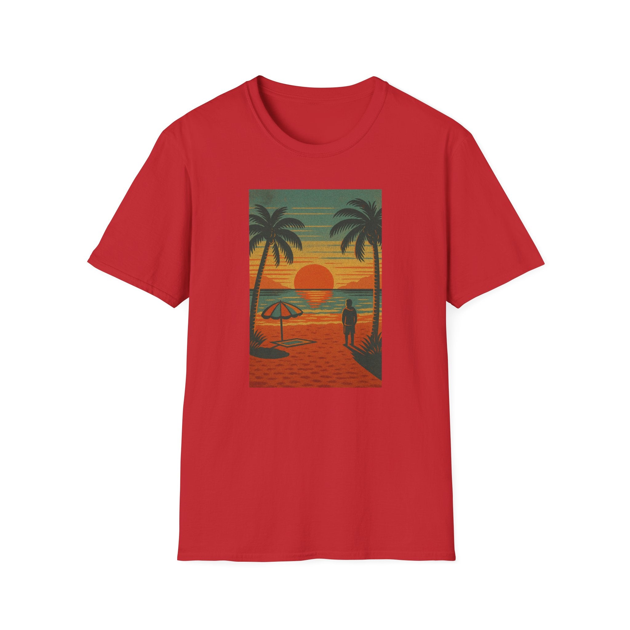 Gildan Unisex Softstyle® T-Shirt Retro Beach Sunset