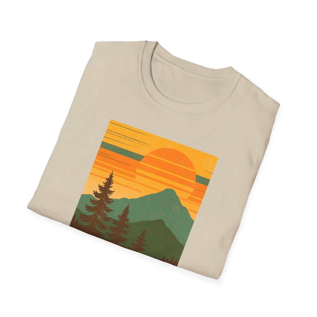 Gildan Unisex Softstyle® T-Shirt Retro Mountain Sunset