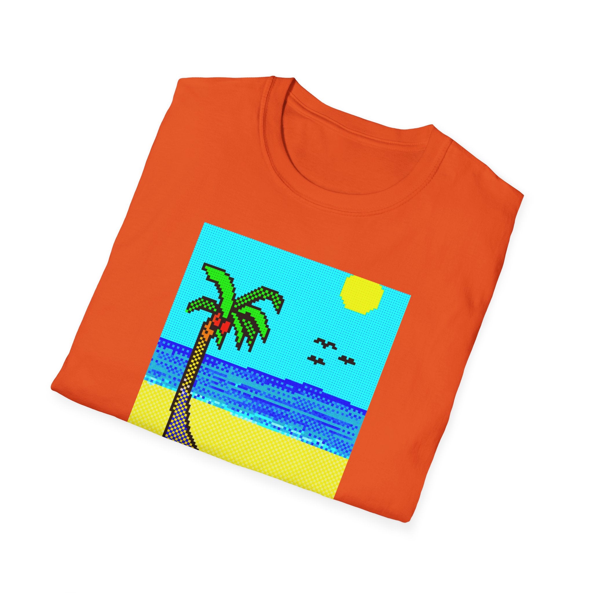 Gildan Unisex Softstyle® T-Shirt Retro MS Windows Card Theme Beaach