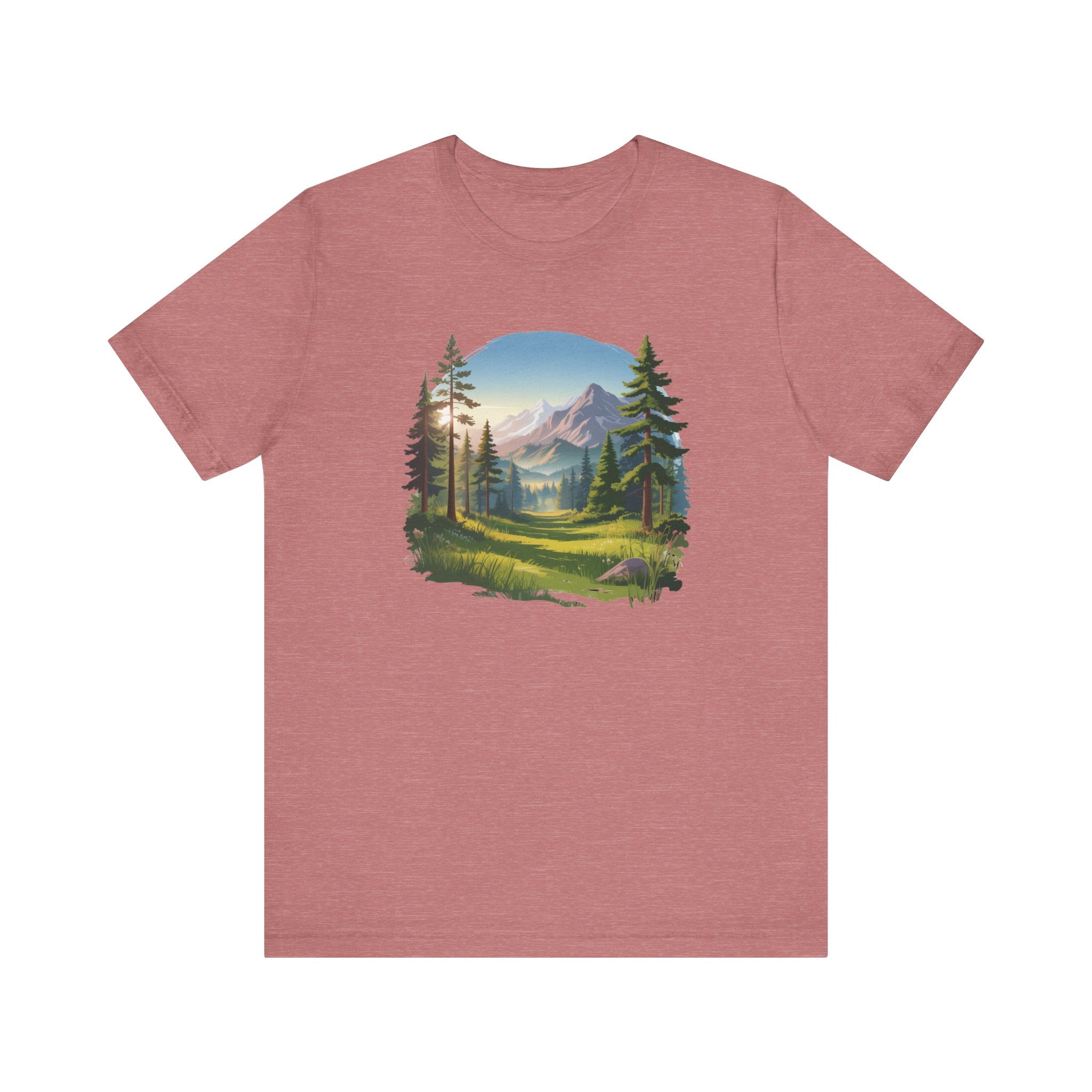 Bella+Canvas Unisex Jersery Short Sleeve Tee Mountain Woodland Design