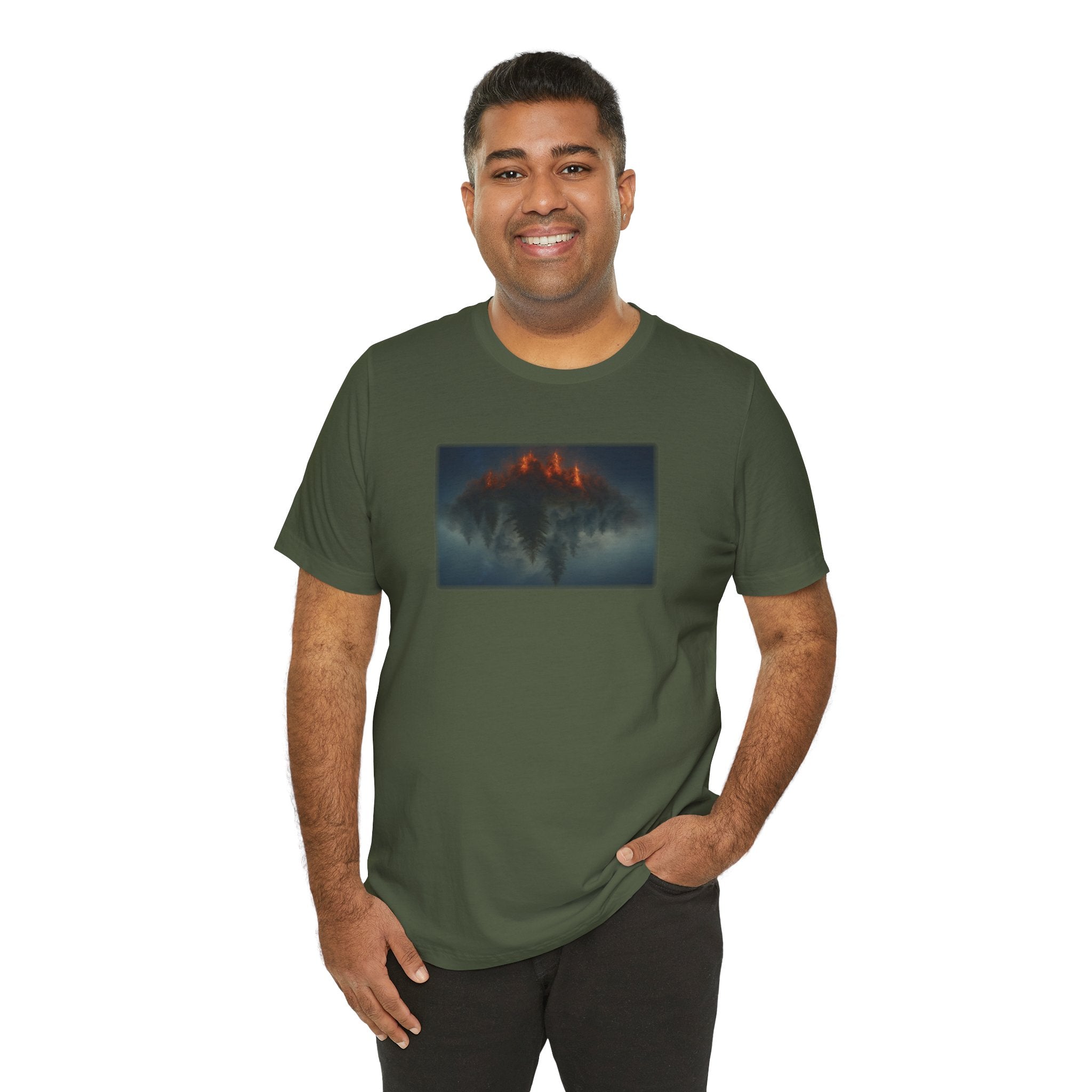 Bella+Canvas Unisex Jersery Short Sleeve T-Shirt — Upside down Forest Fire
