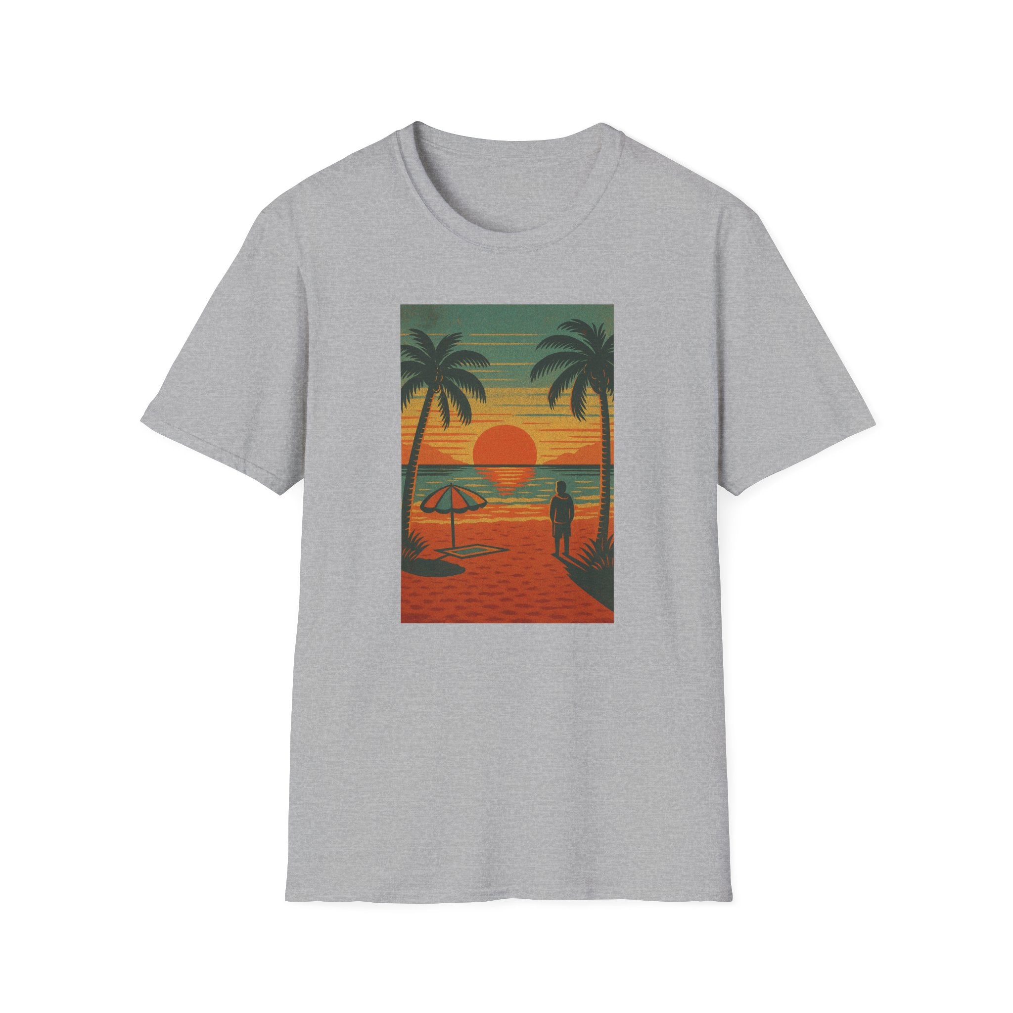 Gildan Unisex Softstyle® T-Shirt Retro Beach Sunset