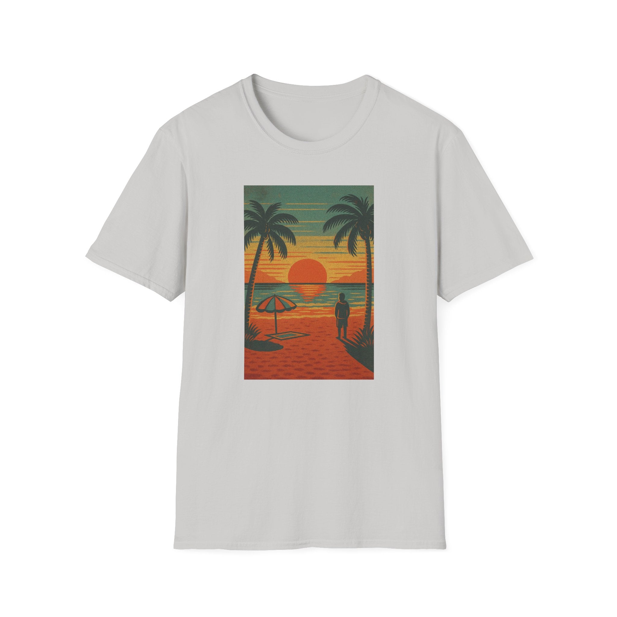 Gildan Unisex Softstyle® T-Shirt Retro Beach Sunset
