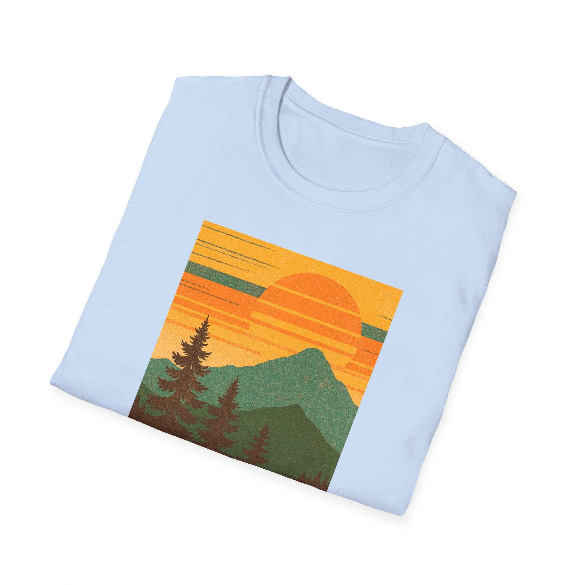 Gildan Unisex Softstyle® T-Shirt Retro Mountain Sunset