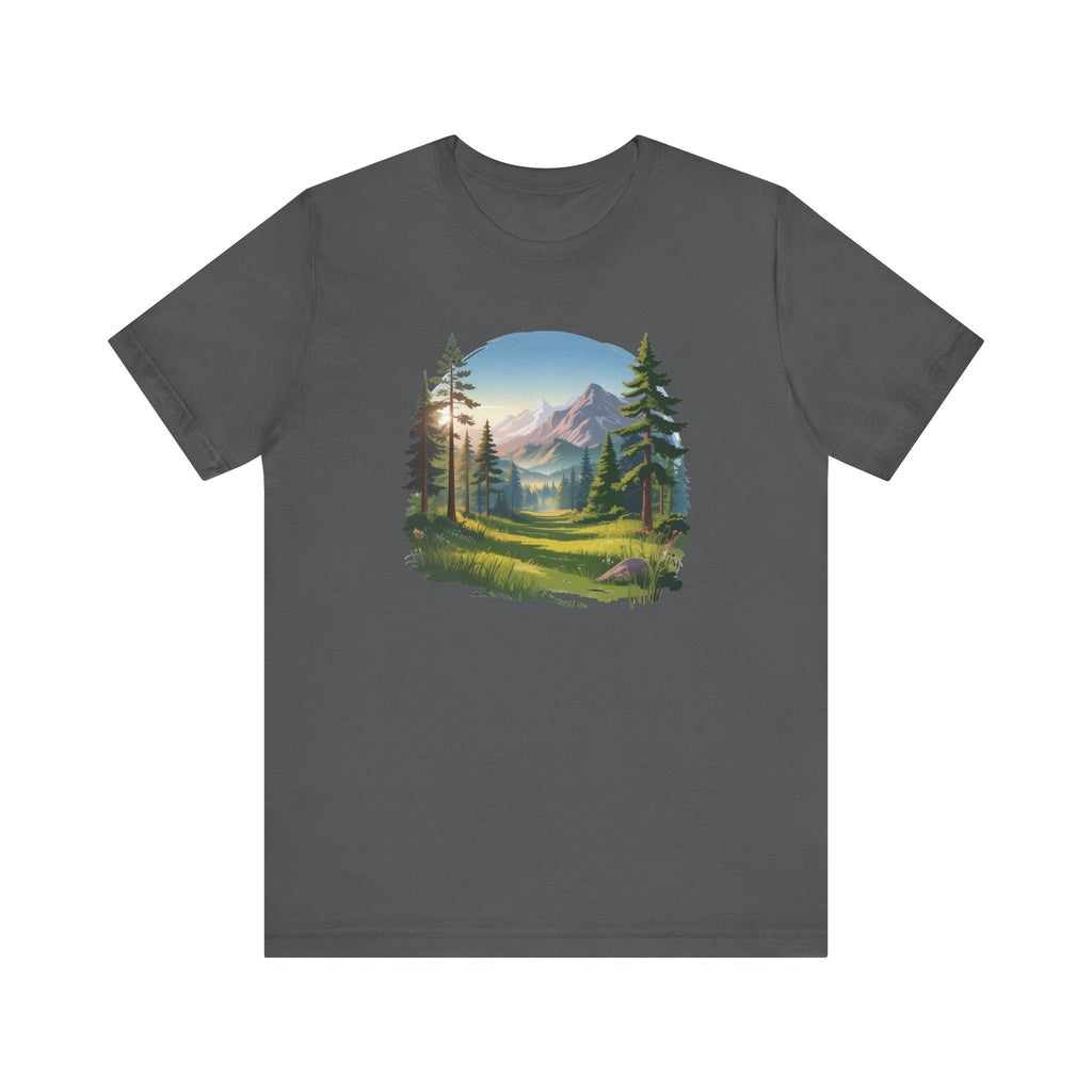 Bella+Canvas Unisex Jersery Short Sleeve Tee Mountain Woodland Design