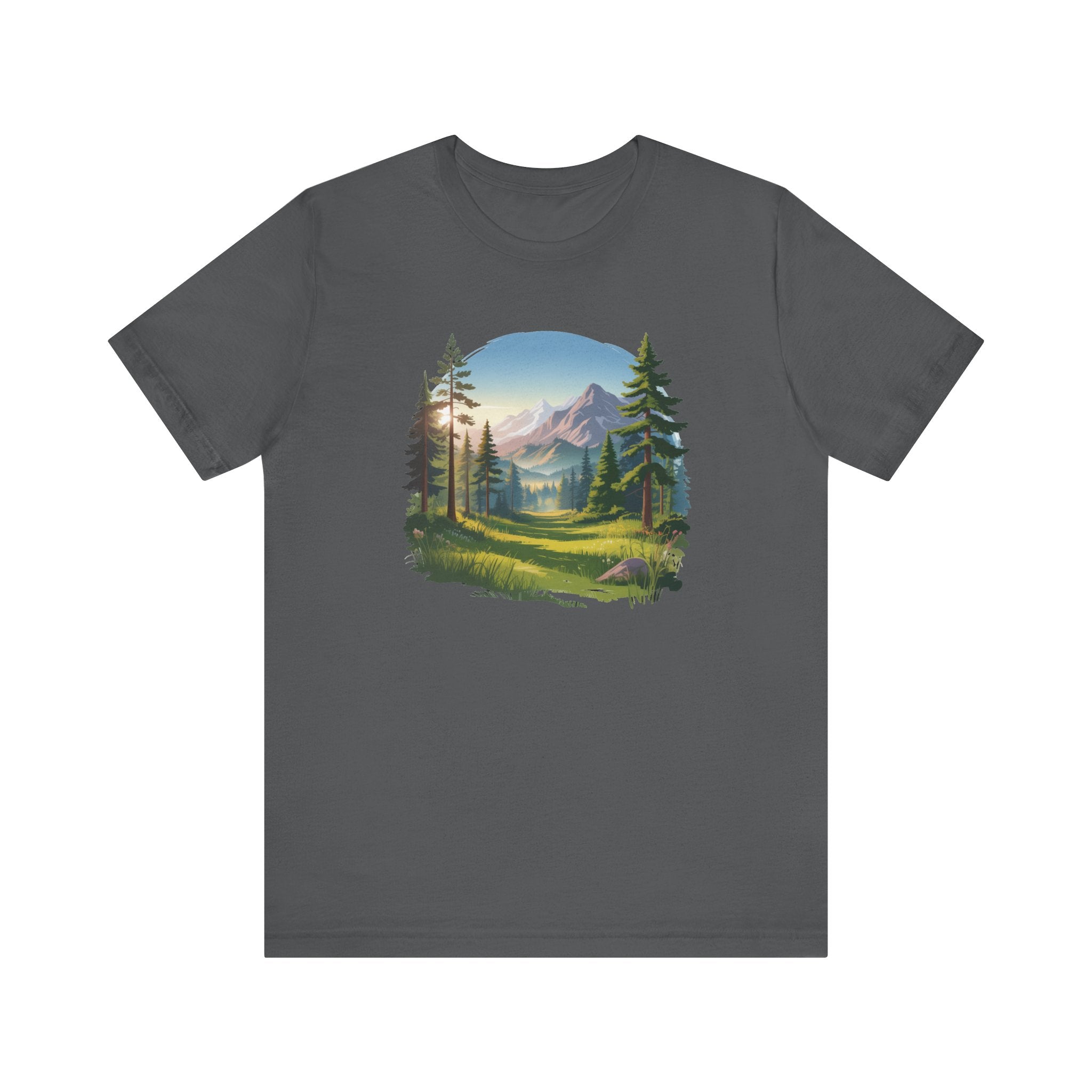 Bella+Canvas Unisex Jersery Short Sleeve Tee Mountain Woodland Design