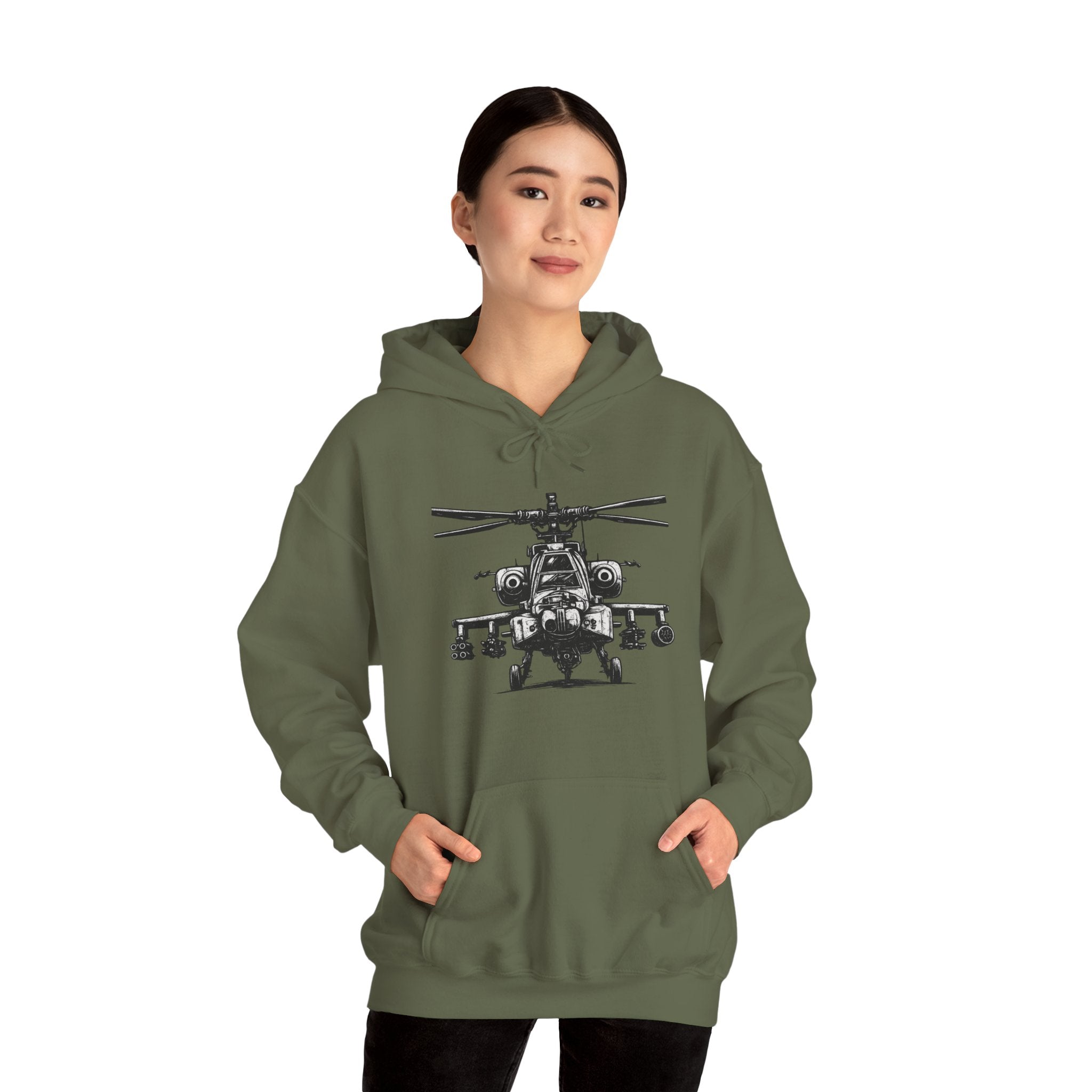 Gildan Heavy Blend Hoodie-Apache Helicopter Hoodie