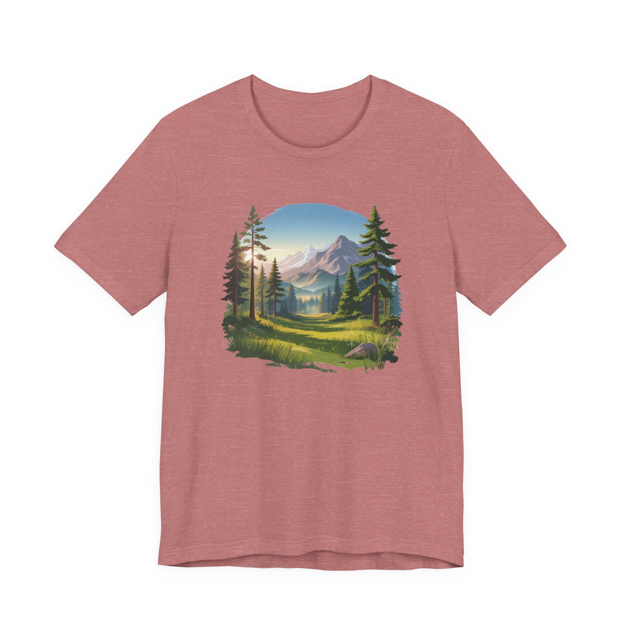 Bella+Canvas Unisex Jersery Short Sleeve Tee Mountain Woodland Design