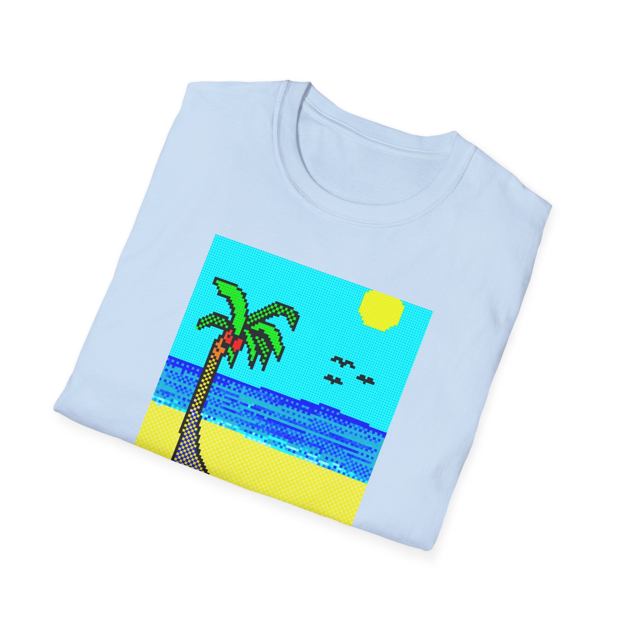 Gildan Unisex Softstyle® T-Shirt Retro MS Windows Card Theme Beaach