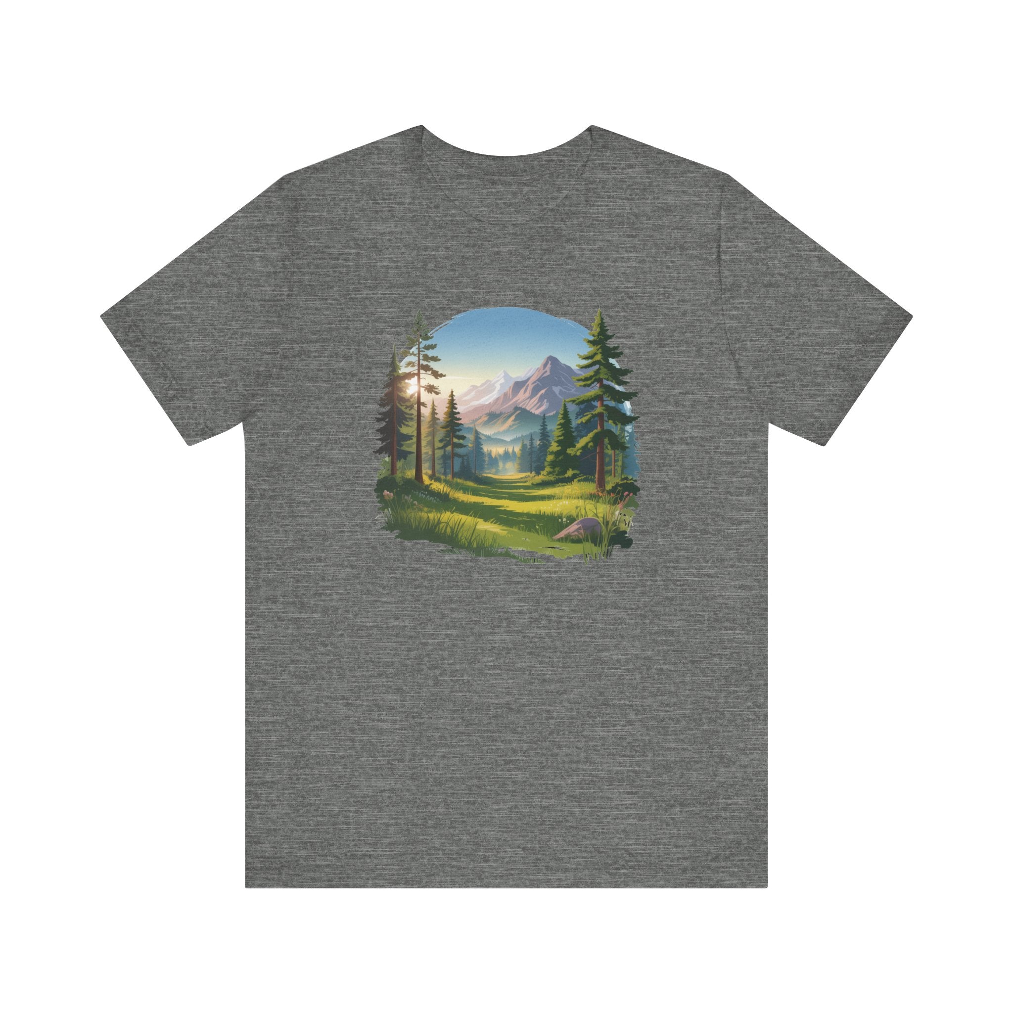 Bella+Canvas Unisex Jersery Short Sleeve Tee Mountain Woodland Design