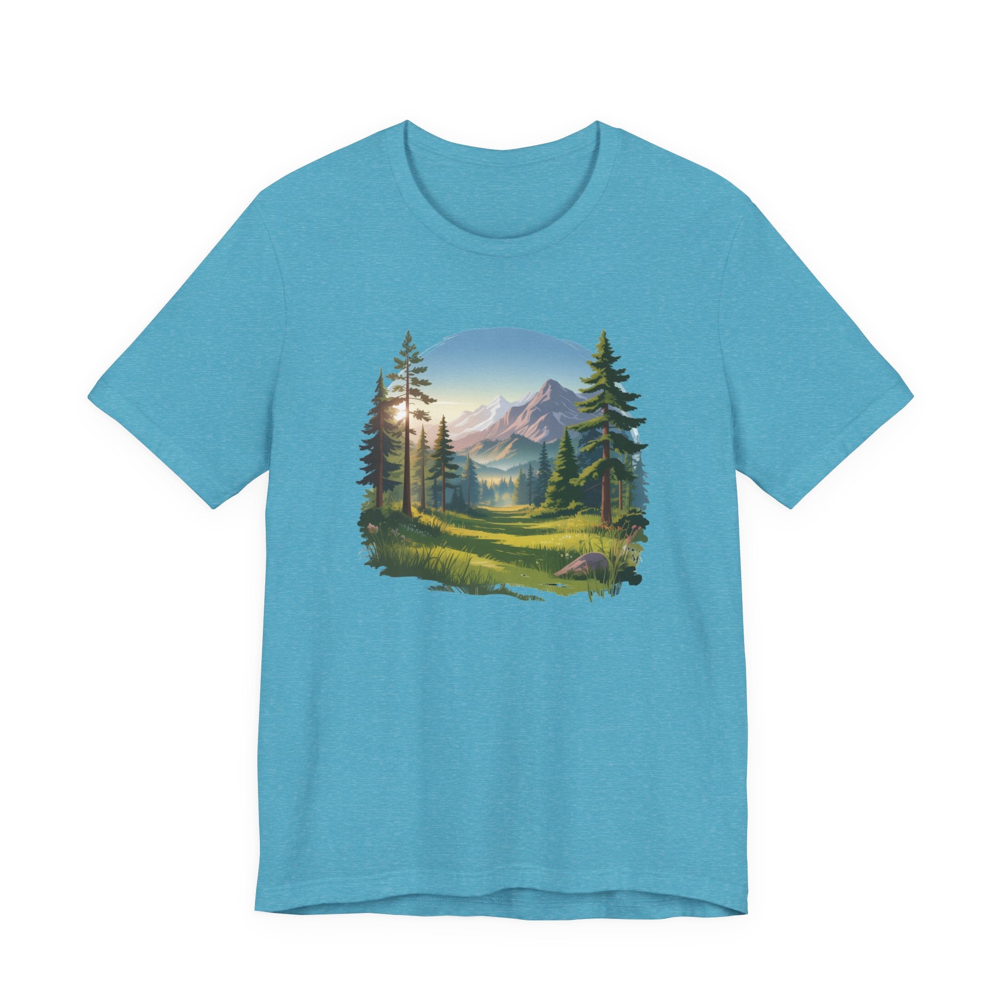 Bella+Canvas Unisex Jersery Short Sleeve Tee Mountain Woodland Design