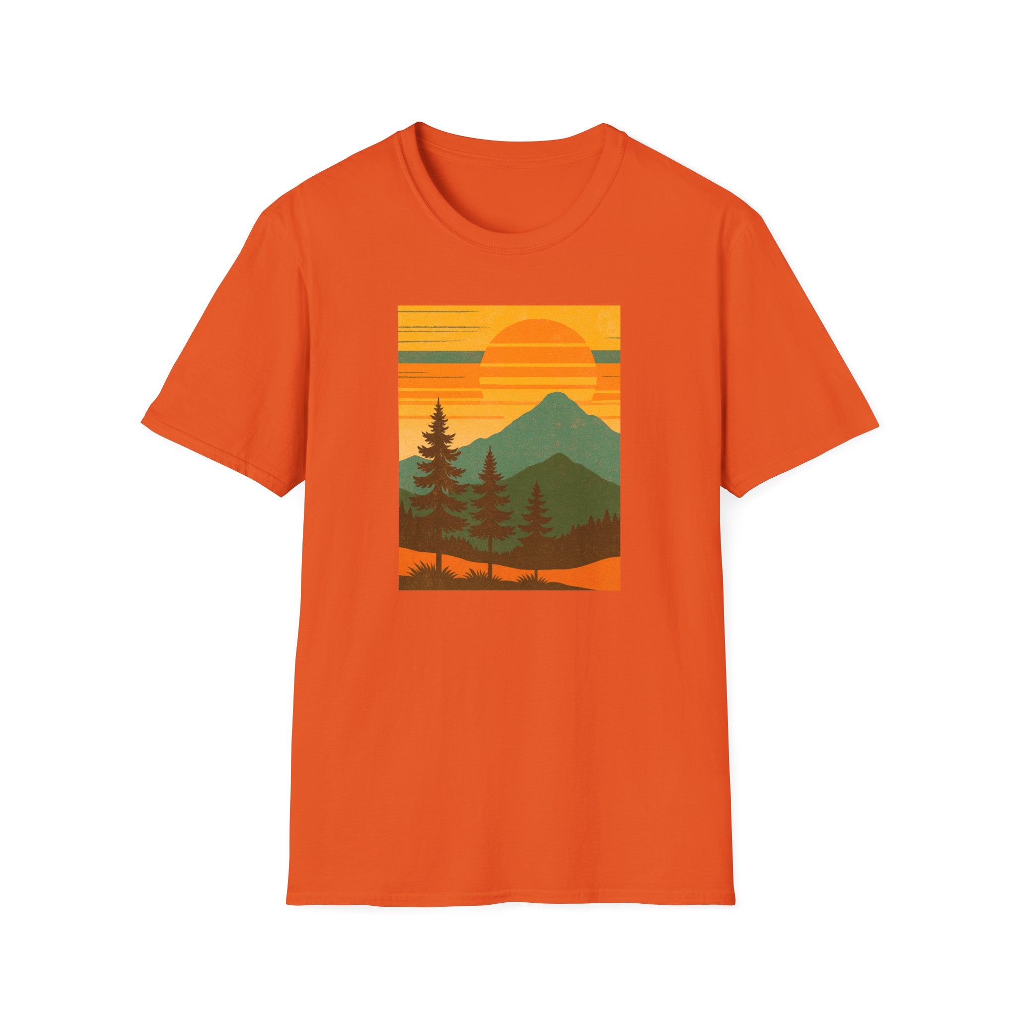 Gildan Unisex Softstyle® T-Shirt Retro Mountain Sunset