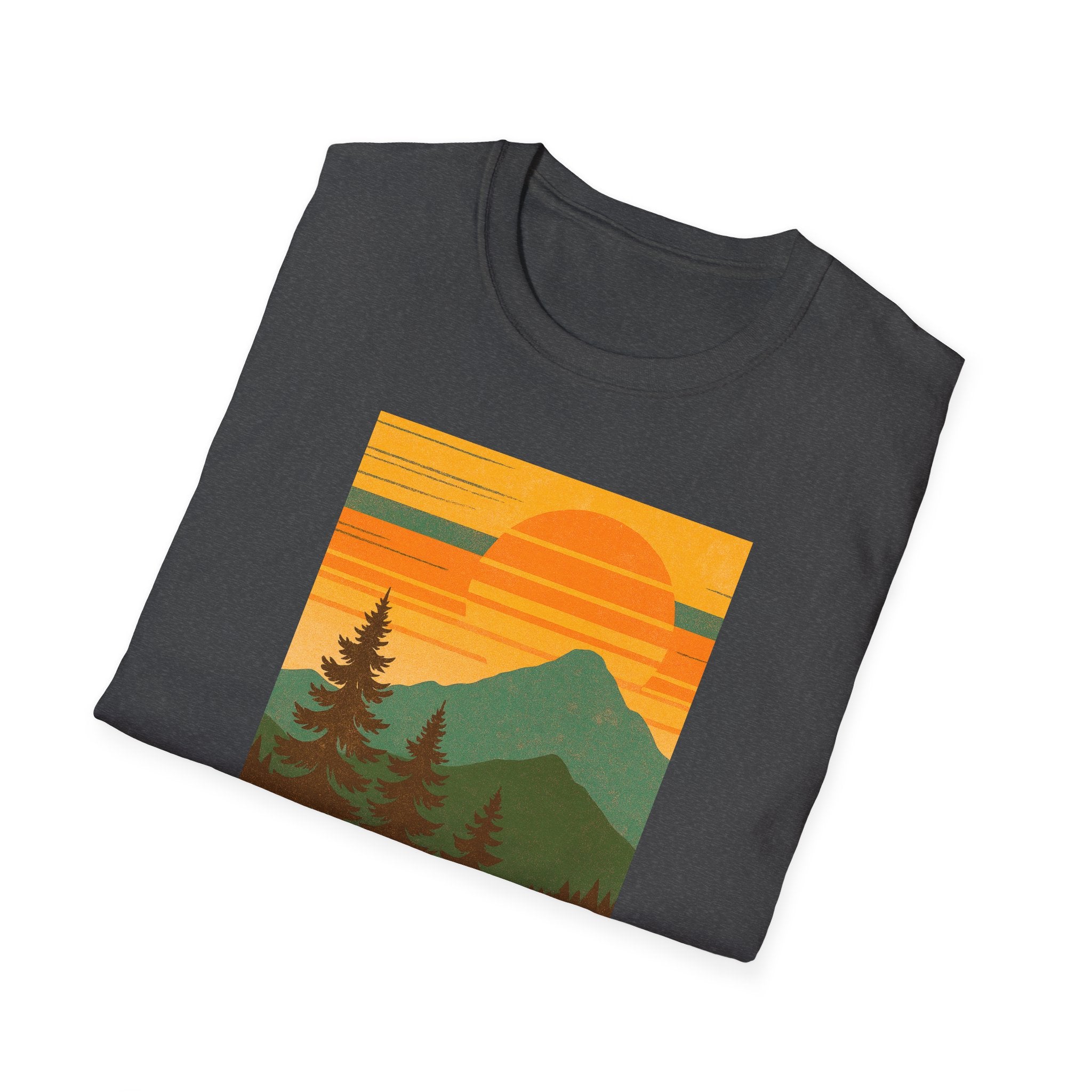 Gildan Unisex Softstyle® T-Shirt Retro Mountain Sunset