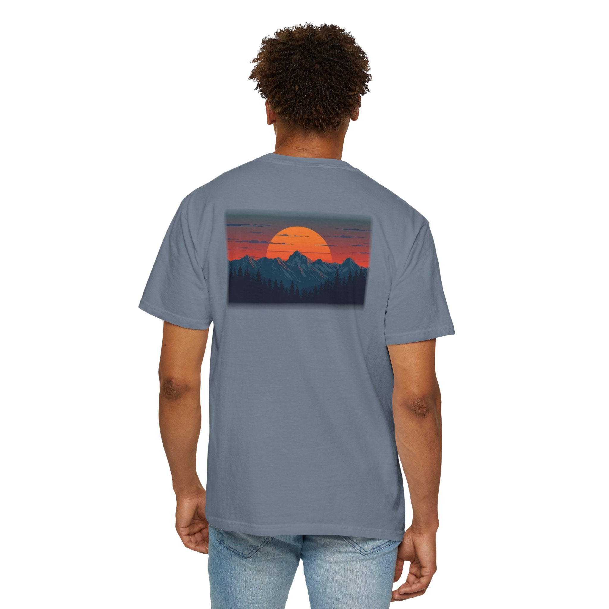 Comfort Colors® Garment-Dyed Short Sleeve Tee-Retro Mountain Sunset
