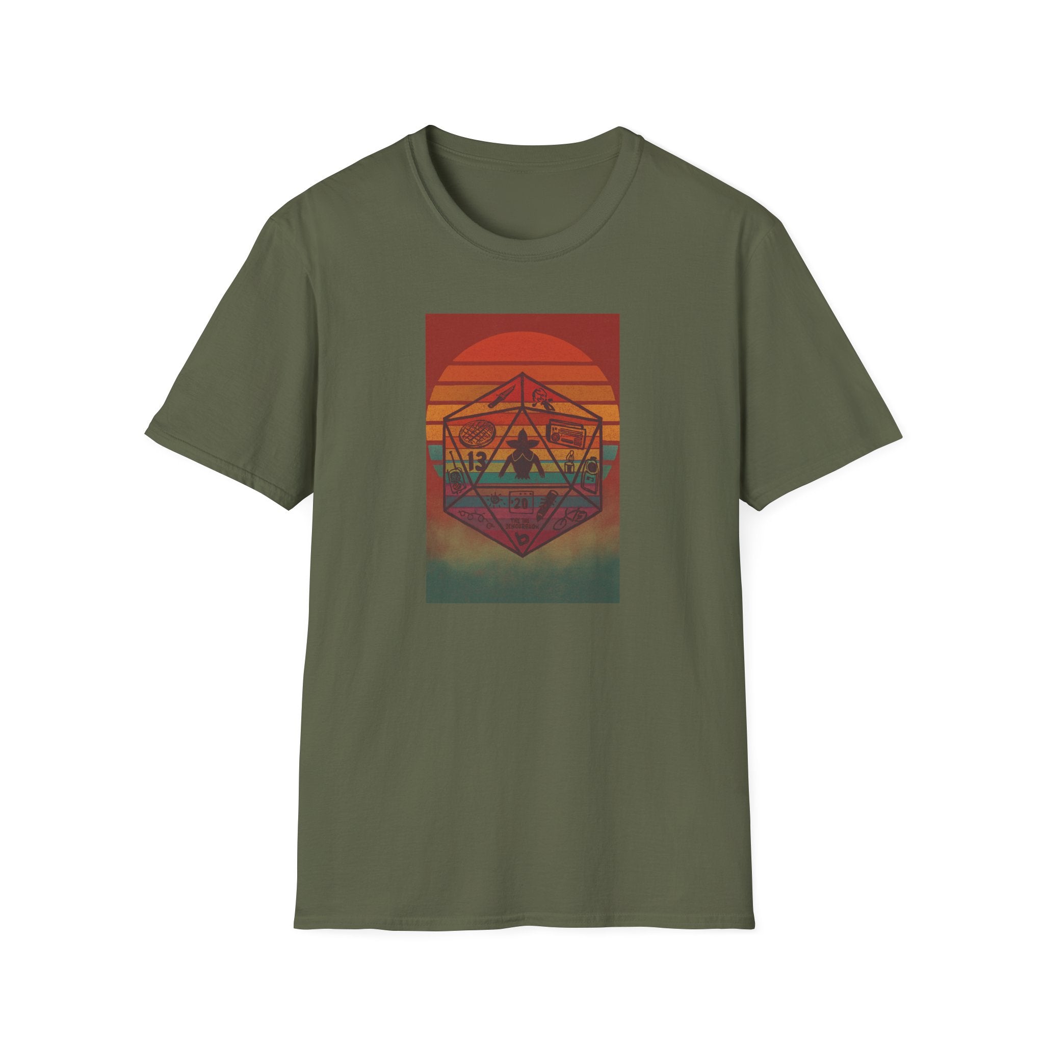Gildan Unisex Softstyle® T-Shirt Retro Sunset 20sided Dice