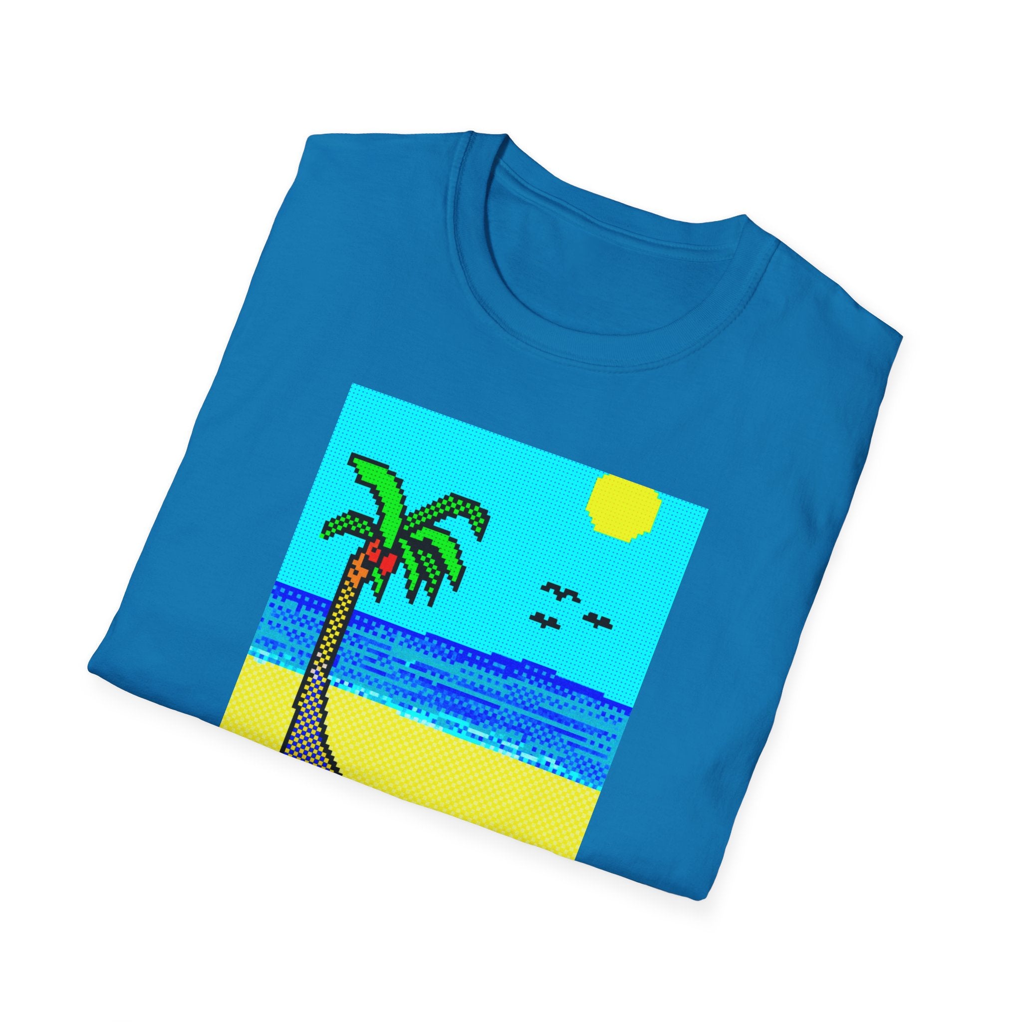 Gildan Unisex Softstyle® T-Shirt Retro MS Windows Card Theme Beaach