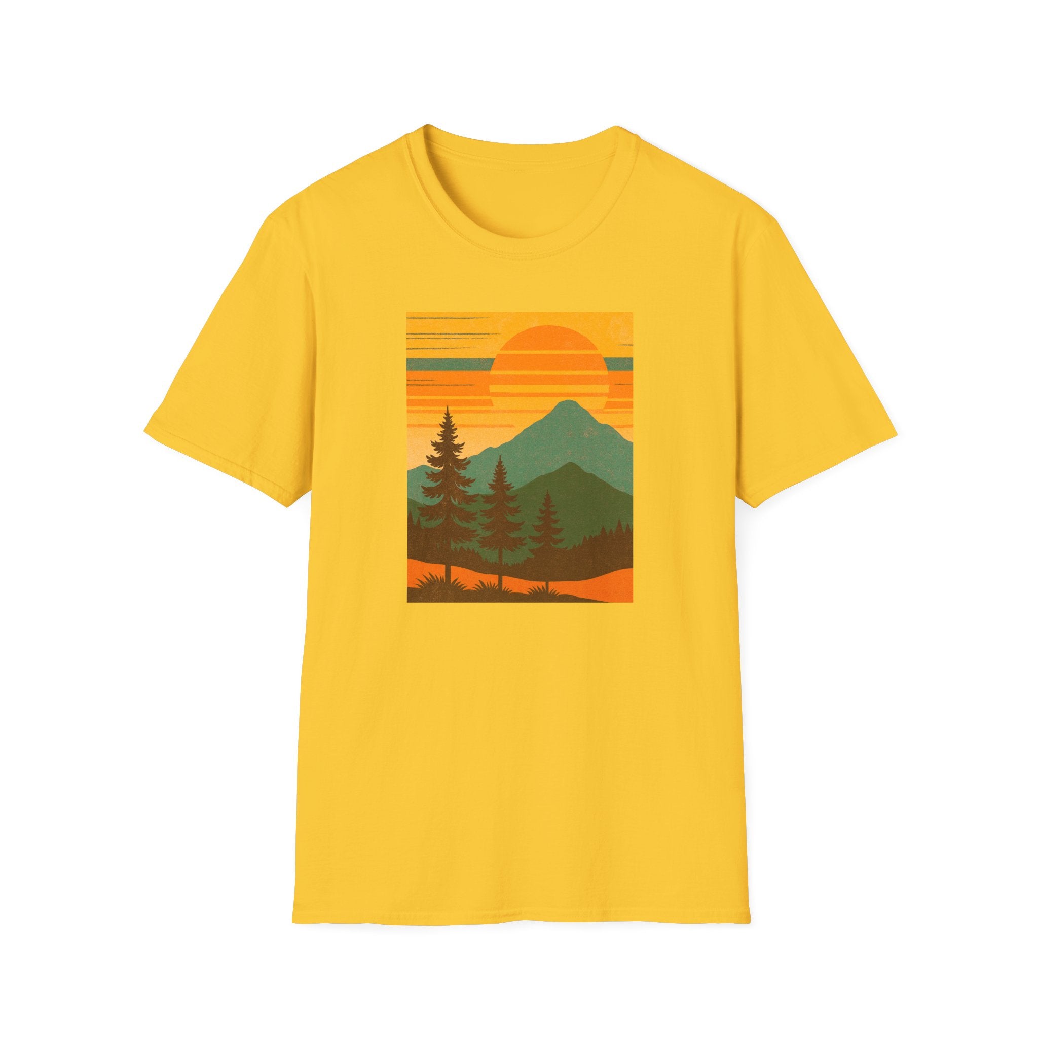 Gildan Unisex Softstyle® T-Shirt Retro Mountain Sunset