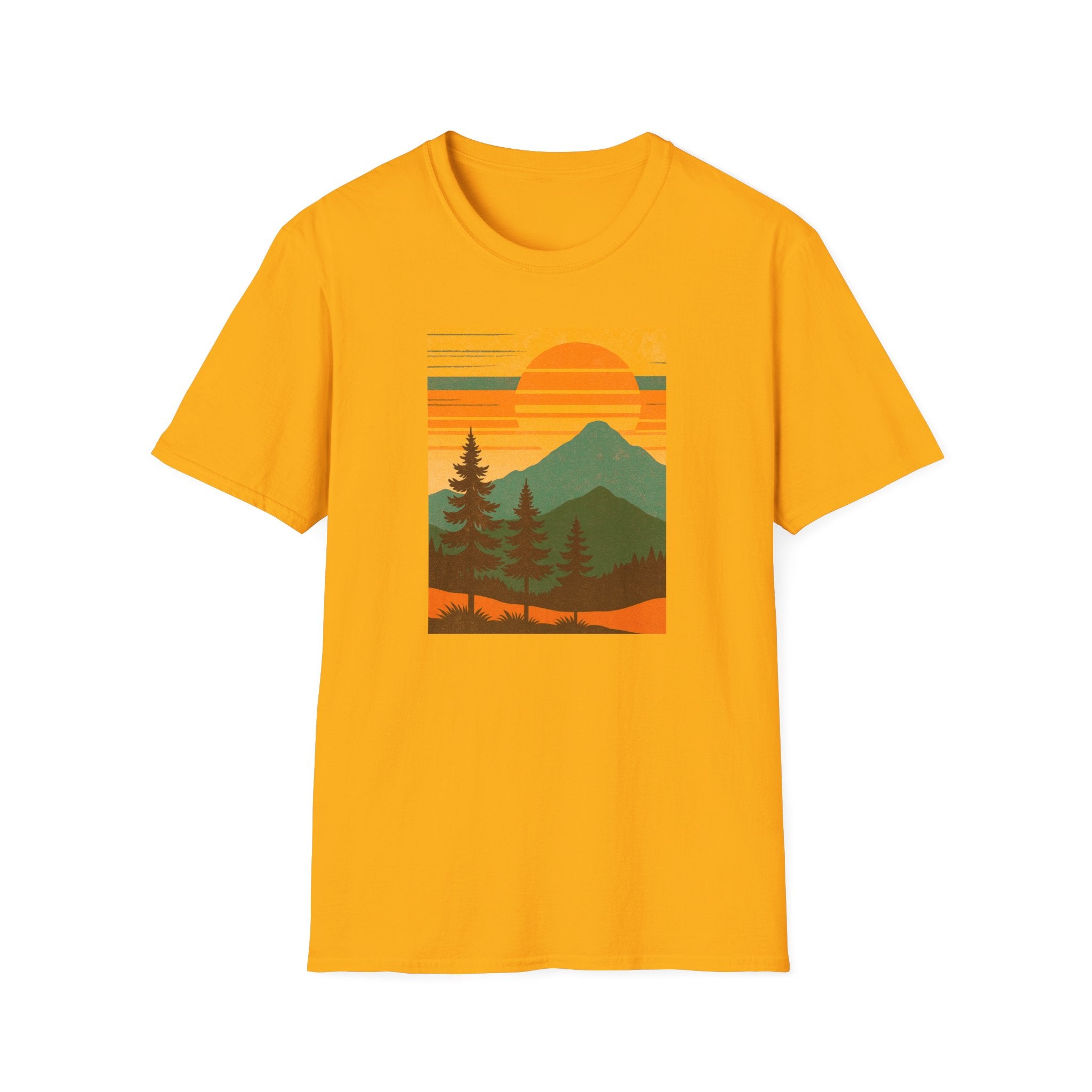 Gildan Unisex Softstyle® T-Shirt Retro Mountain Sunset