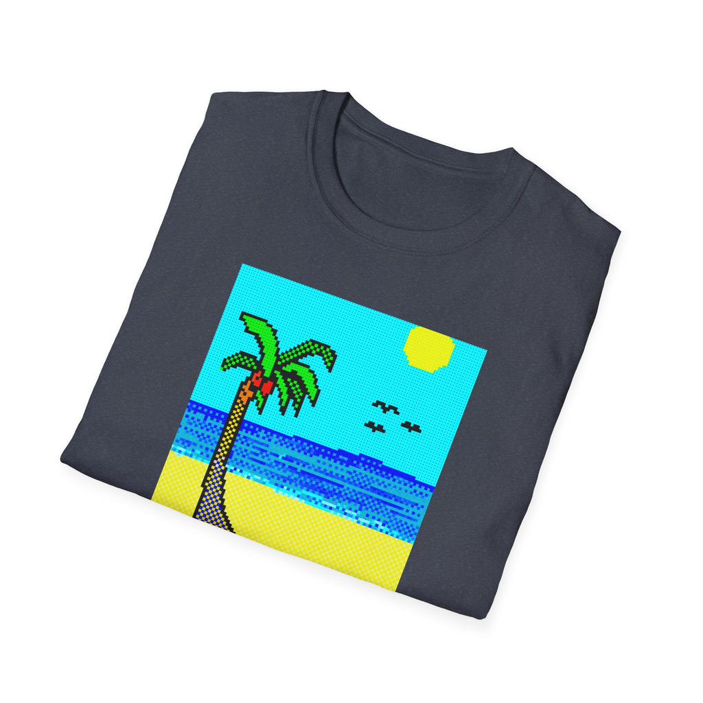 Gildan Unisex Softstyle® T-Shirt Retro MS Windows Card Theme Beaach